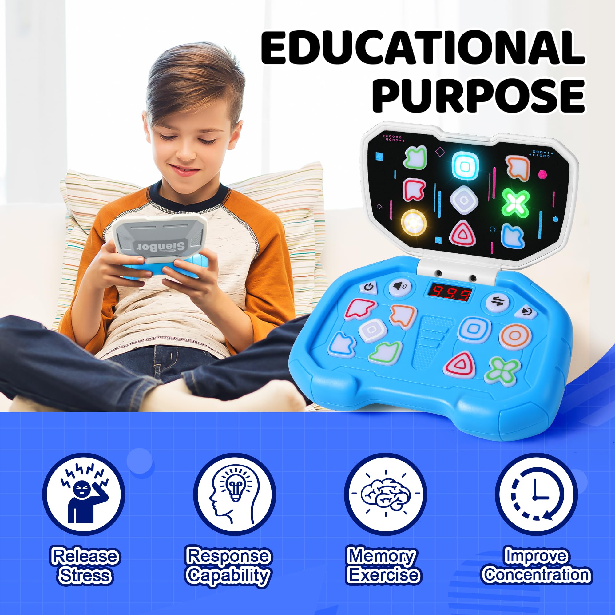 Handheld Fidget Game for Kids 6-12 - ADHD Sensory Toy with 999 Levels & 4 Modes - Perfect Birthday Gift for Boys & Girls