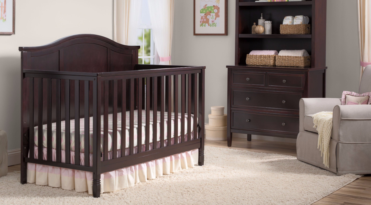 Madrid 5-in-1 Convertible Baby Crib - Toddler Bed, Daybed & Full Size Bed - Nursery Furniture for Boys & Girls - Perfect for Newborn to Teen Years