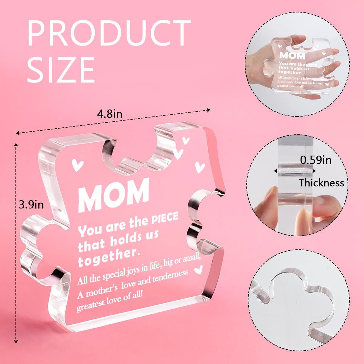 Personalized Acrylic Plaque for Mom - Birthday & Mother's Day Gift Ideas | Home & Office Desk Decor | Perfect for Mother's Day, Birthday Celebrations & Home Decor