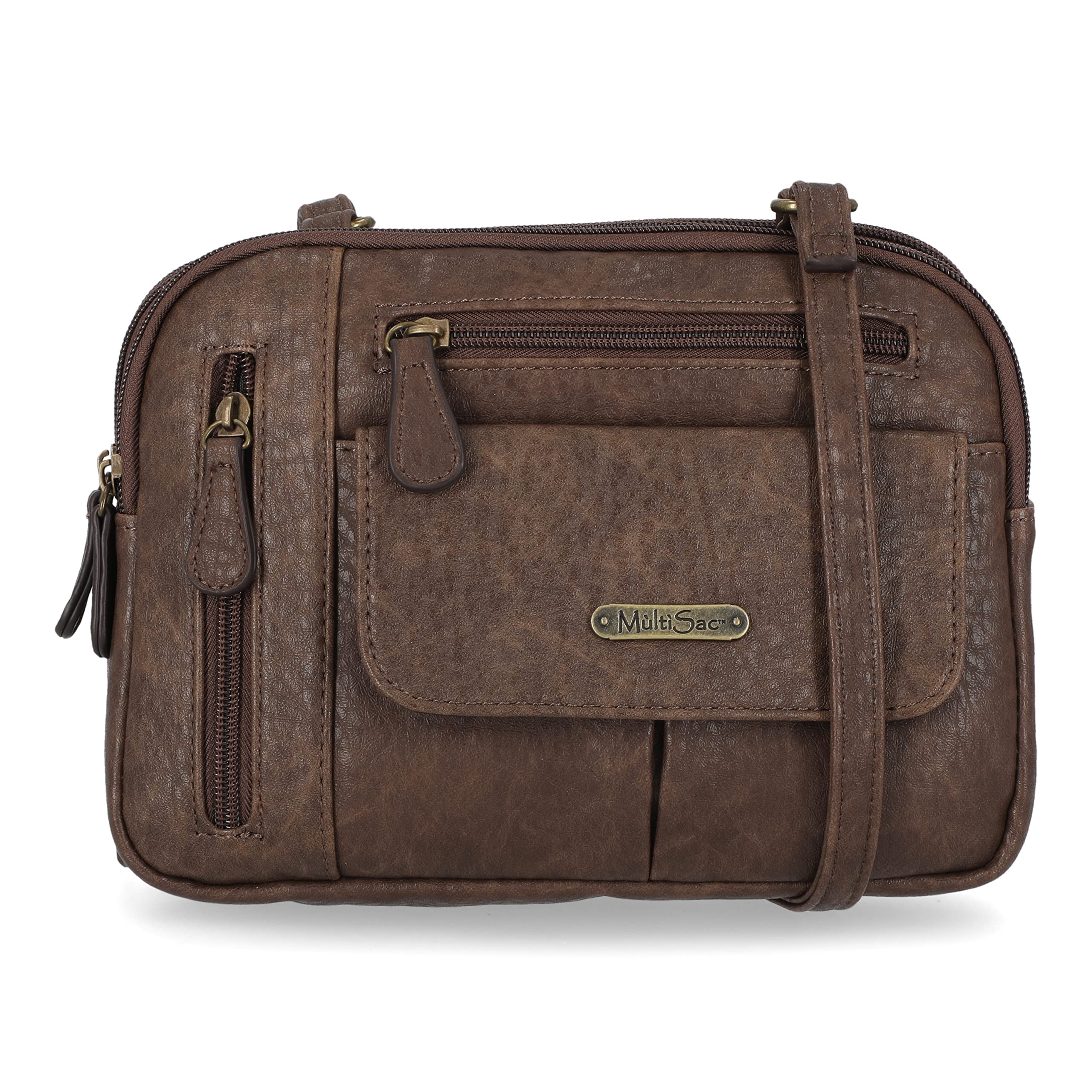 Stylish MultiSac Zippy Triple Compartment Crossbody Bag for Women - Fashionable Organizer Purse with 3 Pockets for Phone, Wallet & Essentials - Perfect for Travel, Shopping & Daily Use