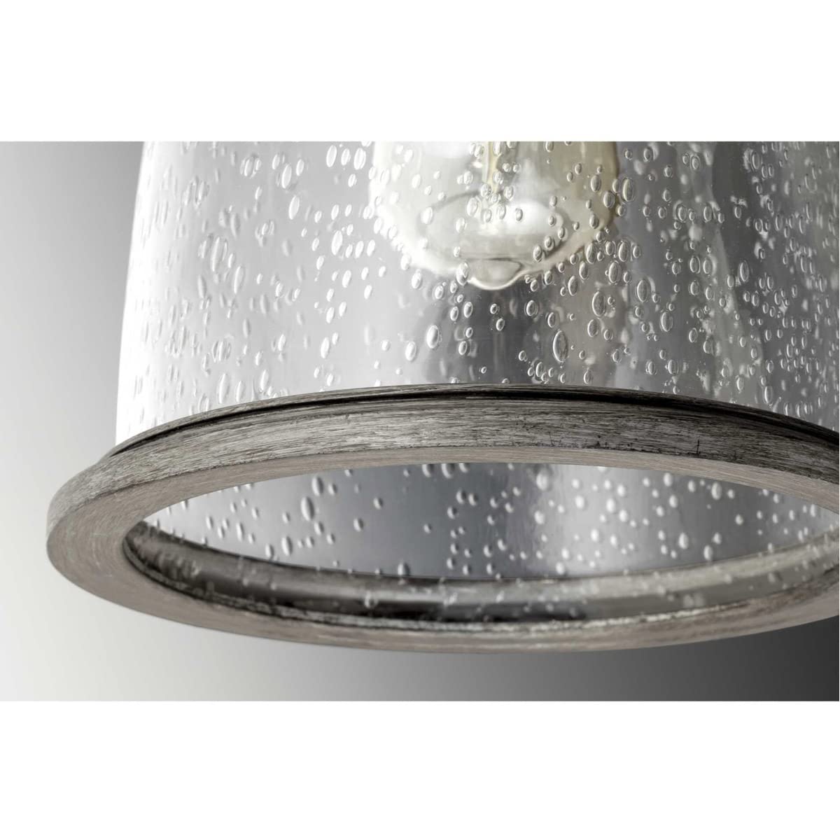 Progress Lighting Conover Collection 1-Light Clear Seeded Glass Farmhouse Outdoor Hanging Lantern in Antique Pewter - Perfect for Porch, Patio, Garden and Entryway Lighting