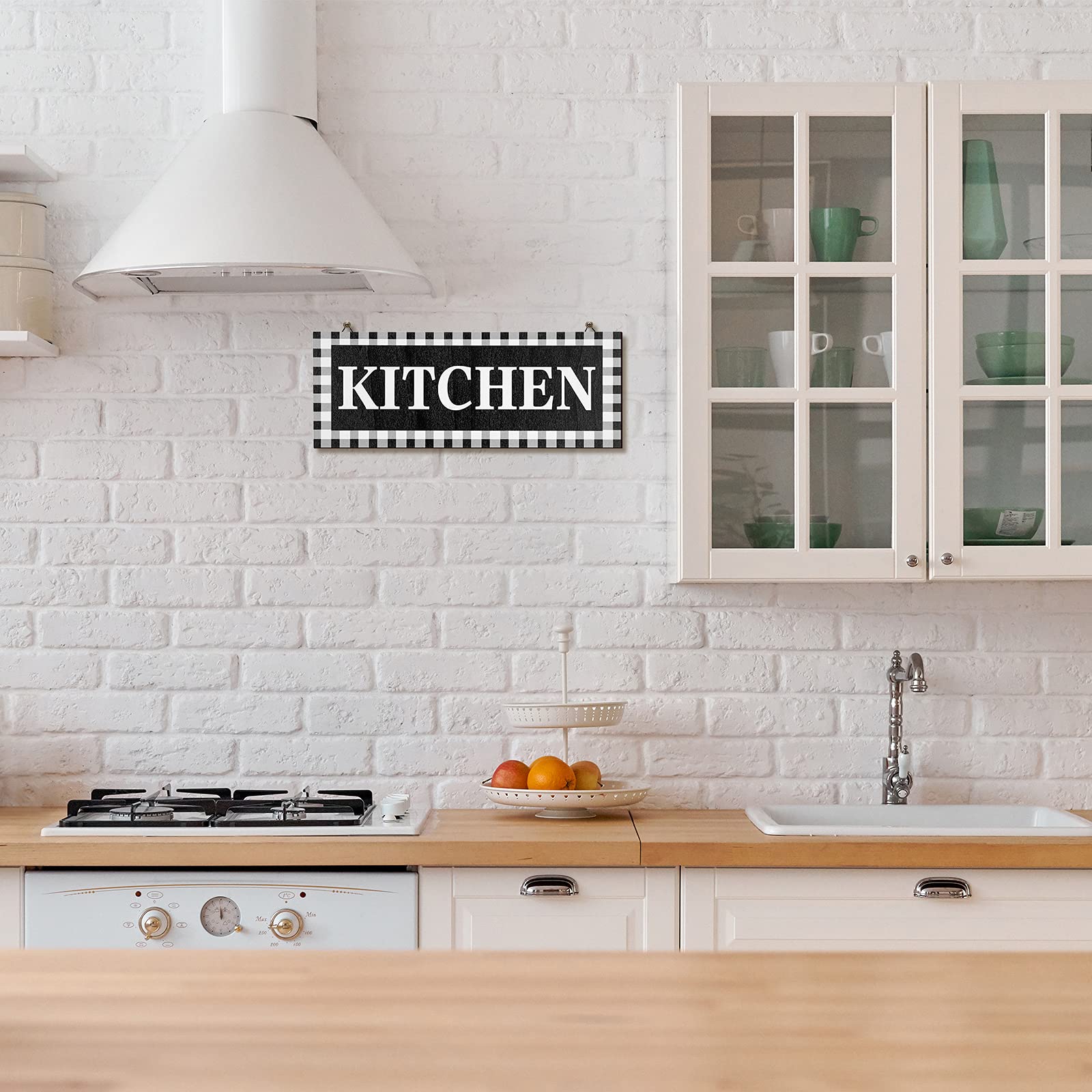 Rustic Buffalo Plaid Wall Sign - Wooden Kitchen & Bathroom Decor for Farmhouse Style
