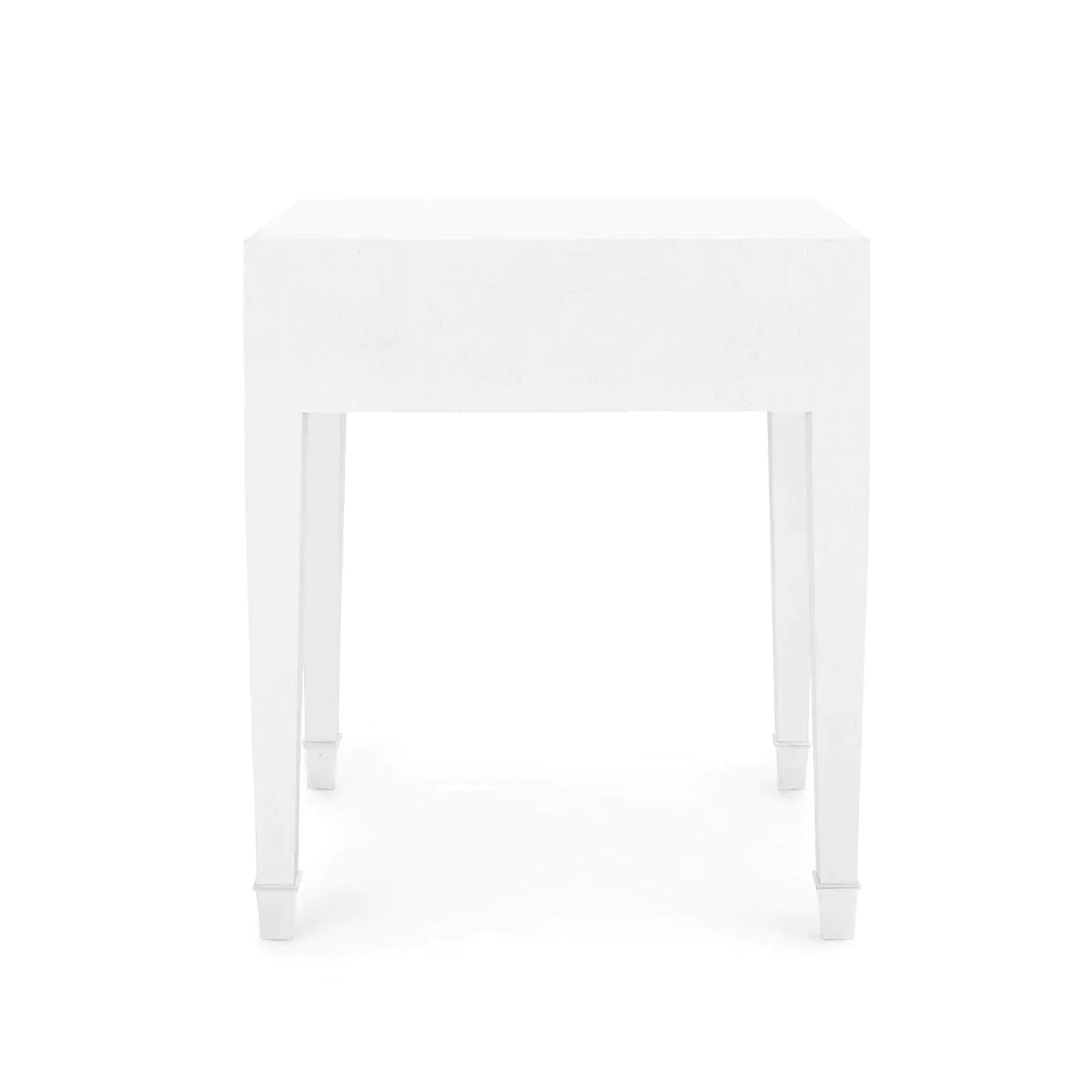 Claudette Cream One Drawer Side Table with Nickel Hardware - Perfect for Living Room, Bedroom, or Office Nightstand