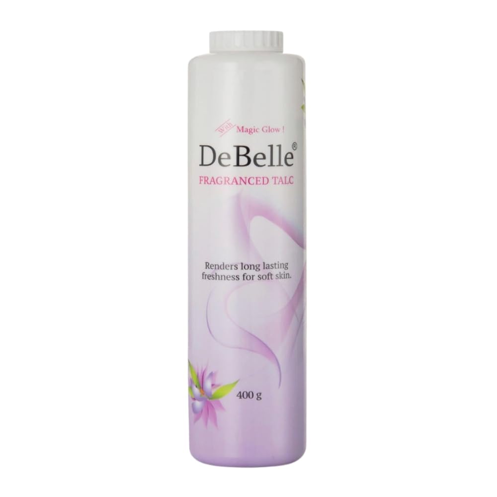 DeBelle Fragranced Face and Body Talc Powder - 400g Lavender Scented Talcum Powder for All Skin Types | Softens Skin & Reduces Friction | Ideal for Daily Use, Post-Shower & Summer Comfort