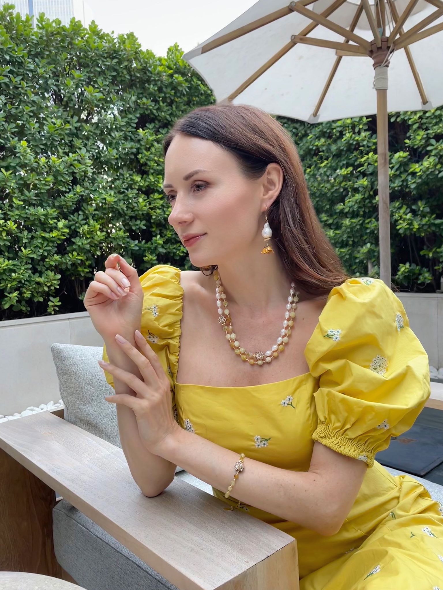 Yellow Opal and Freshwater Pearls Multi-Way Adjustable Necklace GN010 - Perfect for Bridal, Boho Jewelry & Special Occasions