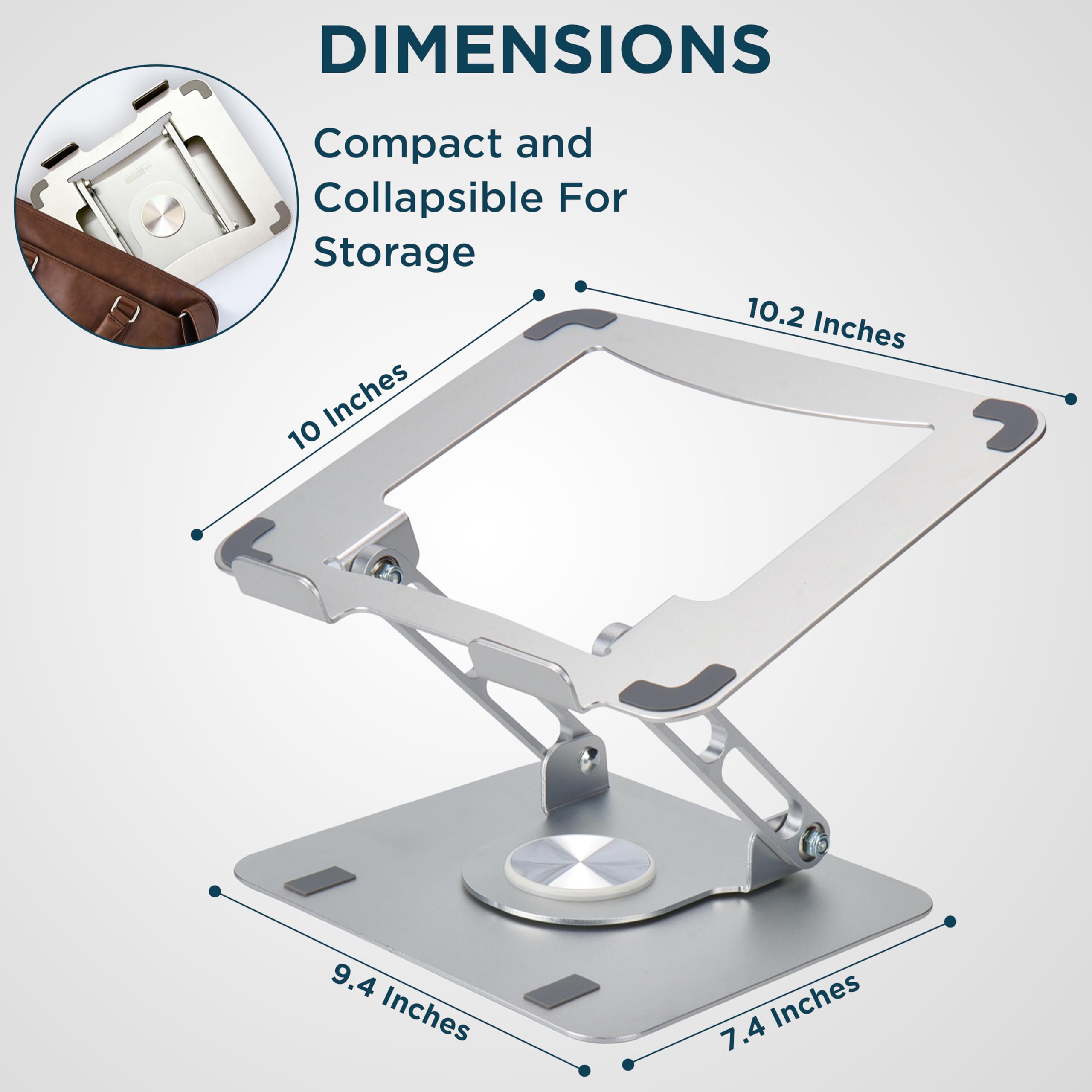 Ergonomic Adjustable Laptop Stand with 360° Rotation - Portable Swivel Computer & iPad Holder for Home Office - Perfect for Work, Study, and Video Calls