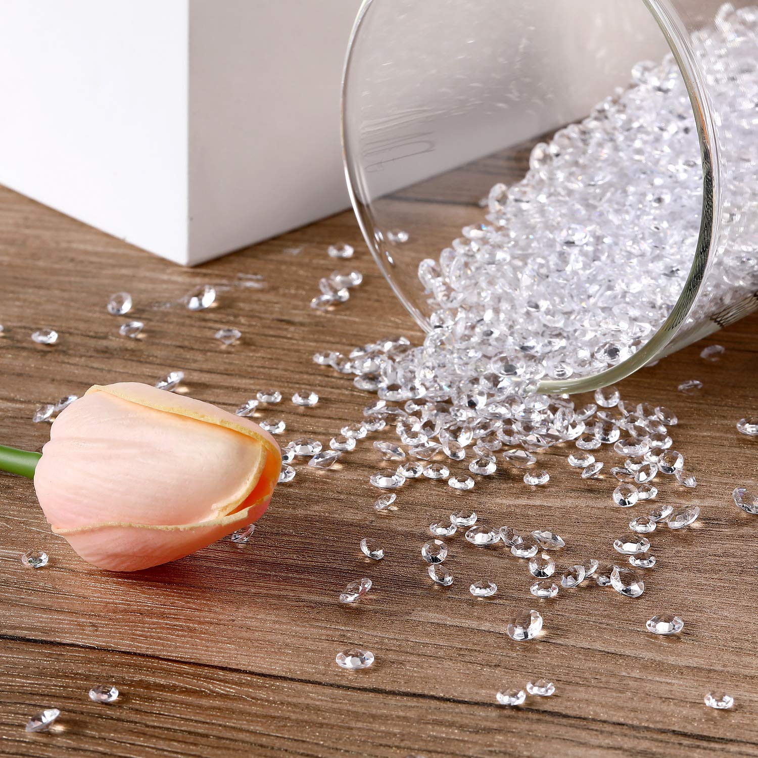 10000 Clear Acrylic Diamond Rhinestones - 4.5mm & 6mm Wedding Table Scatter Confetti for Centerpieces, Bridal Shower Decor, Vase Filler - Perfect for Wedding Decorations, Party Table Decor, DIY Crafts and Event Styling