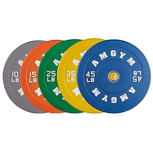 Olympic Rubber Bumper Plates Set - 2 Inch Steel Insert Weight Plates for Barbell Strength Training - Durable Colored Bumper Weights (Single/Pair) - Perfect for CrossFit, Home Gym & Weightlifting Workouts