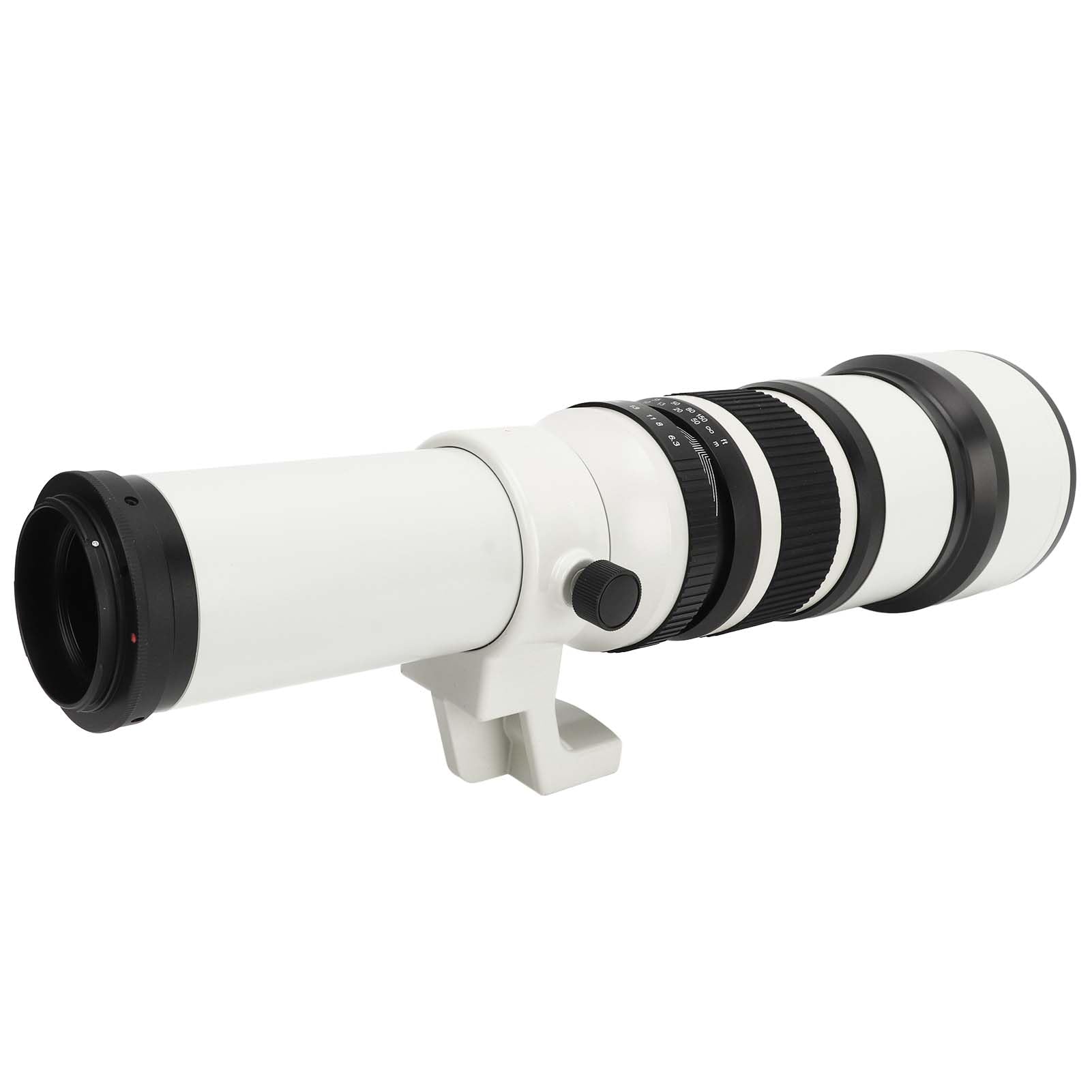 500mm F/6.3 Manual Focus Prime Telephoto Lens with T2 Mount Adapter - High Quality EF Bayonet Lens for DSLR Cameras | Perfect for Astrophotography, Bird Watching & Long Distance Photography (White)