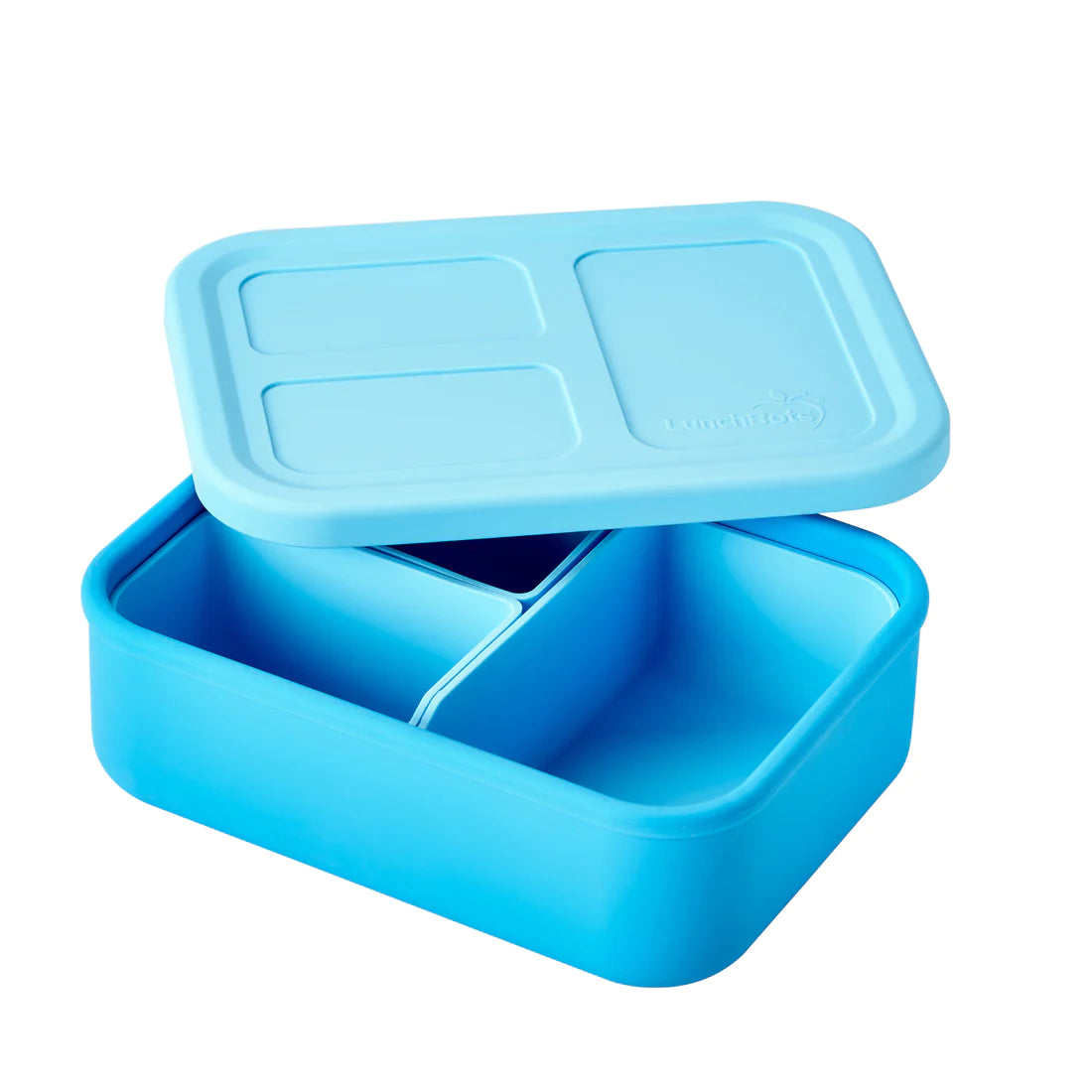 LunchBots Medium Platinum Silicone Bento Box - Eco-Friendly Leak-Proof Lunch Container for Adults & Kids - Perfect for School, Office, Picnics & Meal Prep