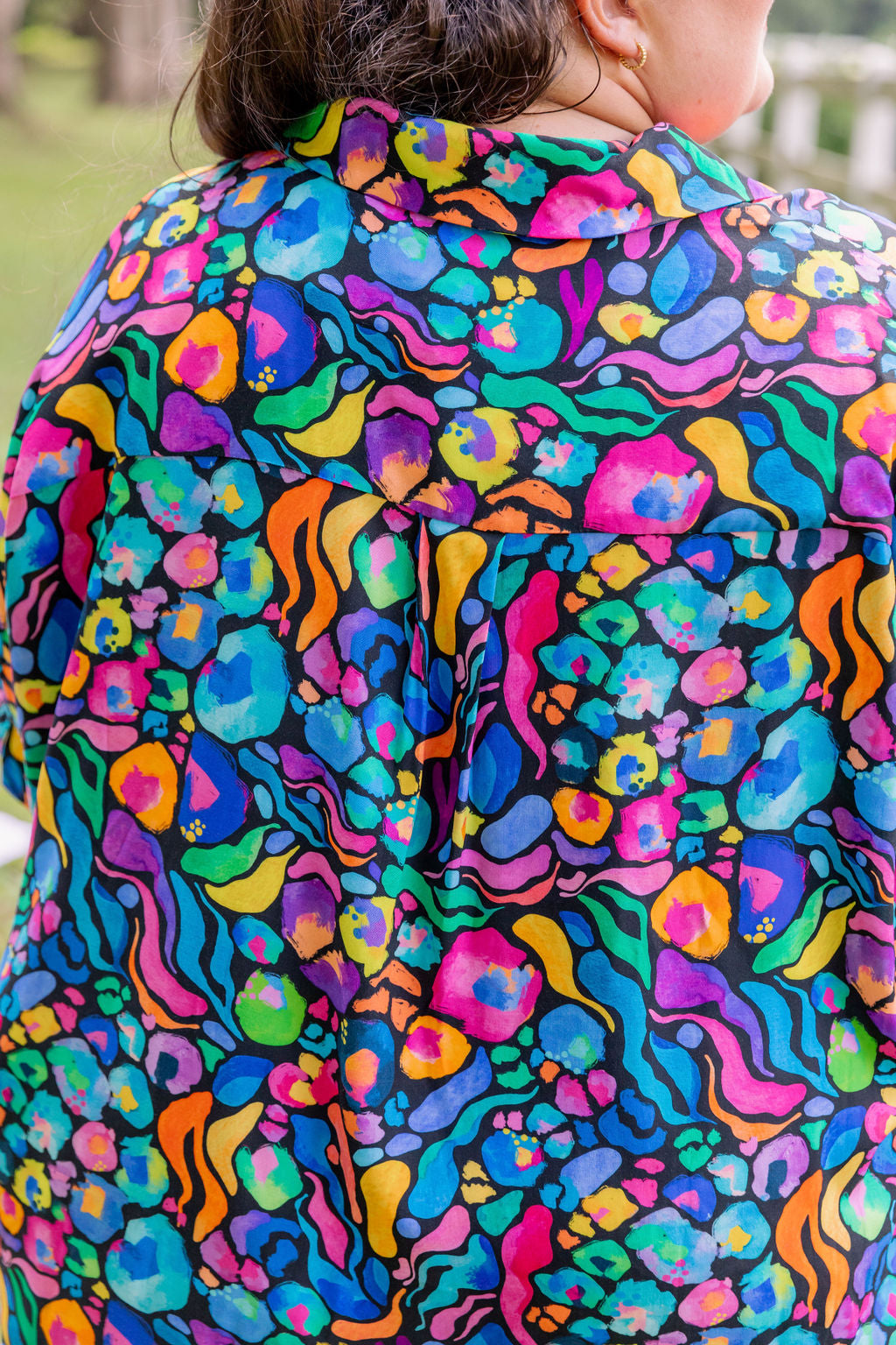Kasey Rainbow Tammin Shirt - Stylish African Print Women's Top for Casual Wear & Summer Outfits