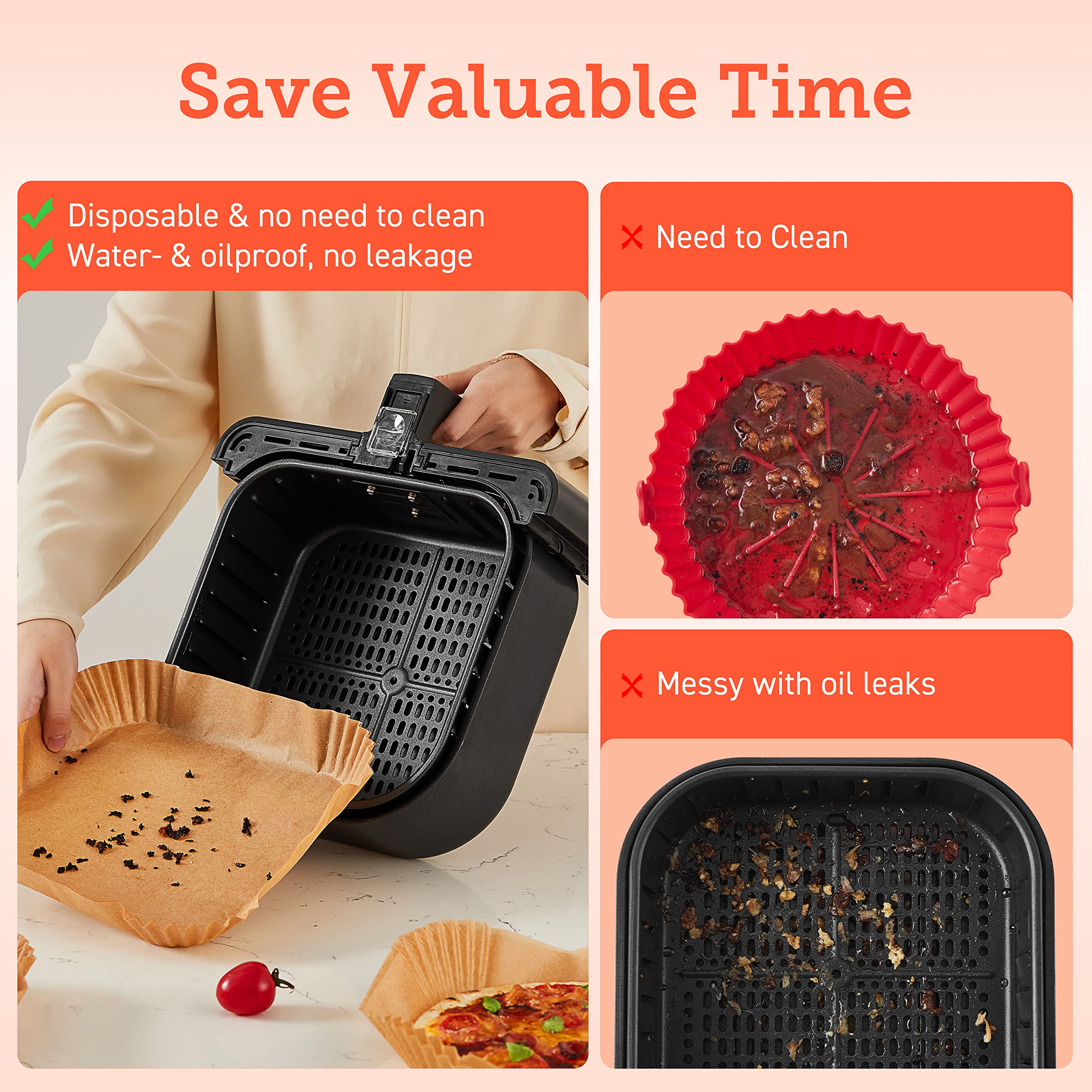 COSORI TurboBlaze 6.0-Quart Air Fryer with Rapid Air Technology - Compact Countertop Oven for Healthy Frying, Roasting, Baking - Includes 50 Air Fryer Liners - Perfect for Family Dinners, Meal Prep & Quick Snacks
