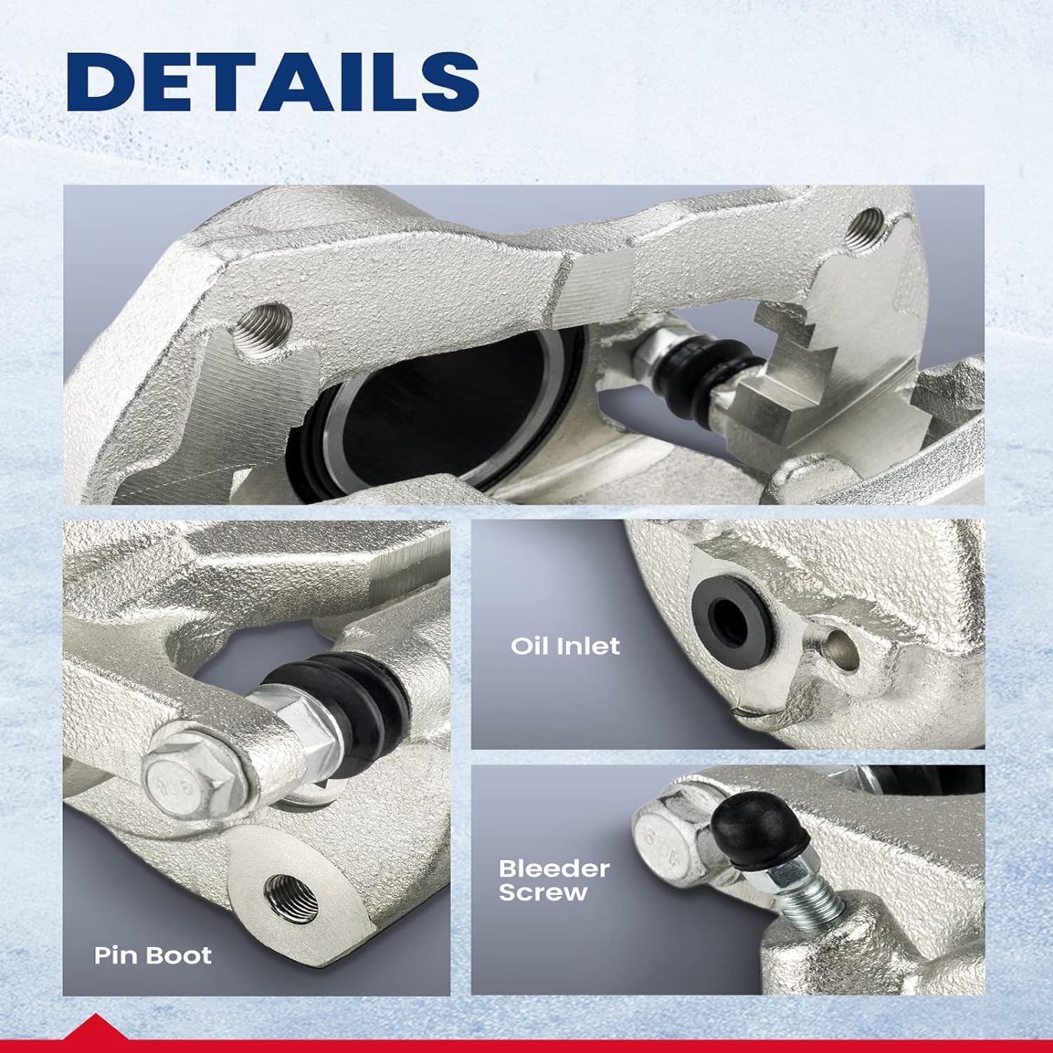 KAX Rear Disc Brake Caliper Assembly - Compatible with 2013-2017 Honda Accord (Left & Right, Driver & Passenger Side) - Perfect for Brake System Replacement & Performance Upgrade