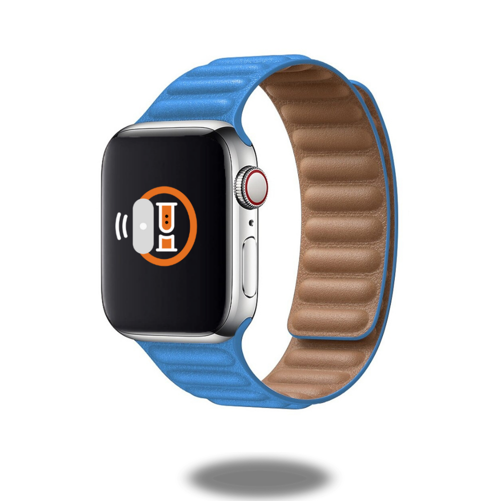 Two-Tone Leather Link Band for Apple Watch - Stylish & Durable Replacement Strap for Work, Gym & Everyday Wear