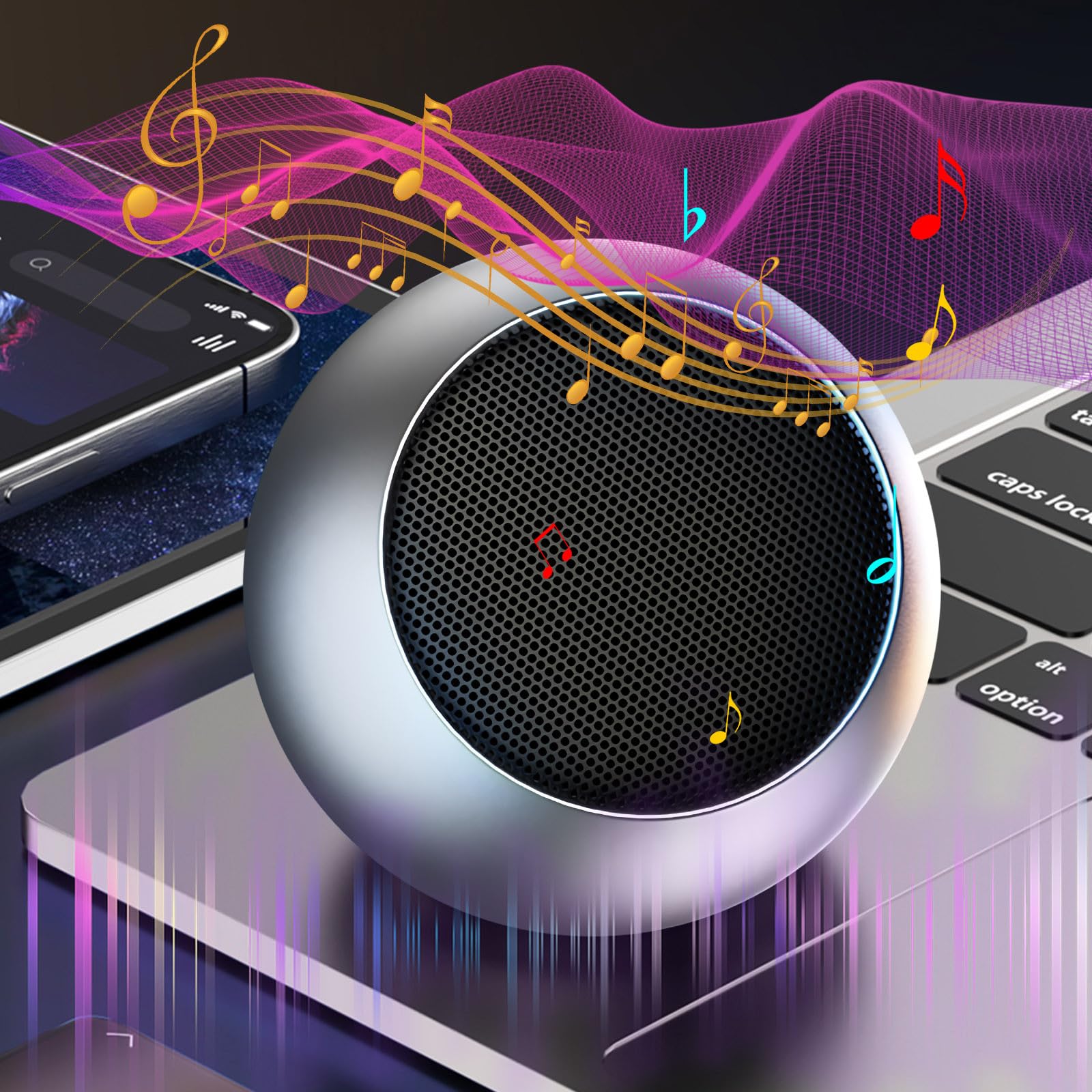 Xinxinyu Portable Wireless Bluetooth Speaker with Enhanced Bass, 15-Hour Playtime, Noise-Cancelling Mic, IP67 Waterproof - Perfect for Outdoor Adventures, Travel & Home Use (Silver)