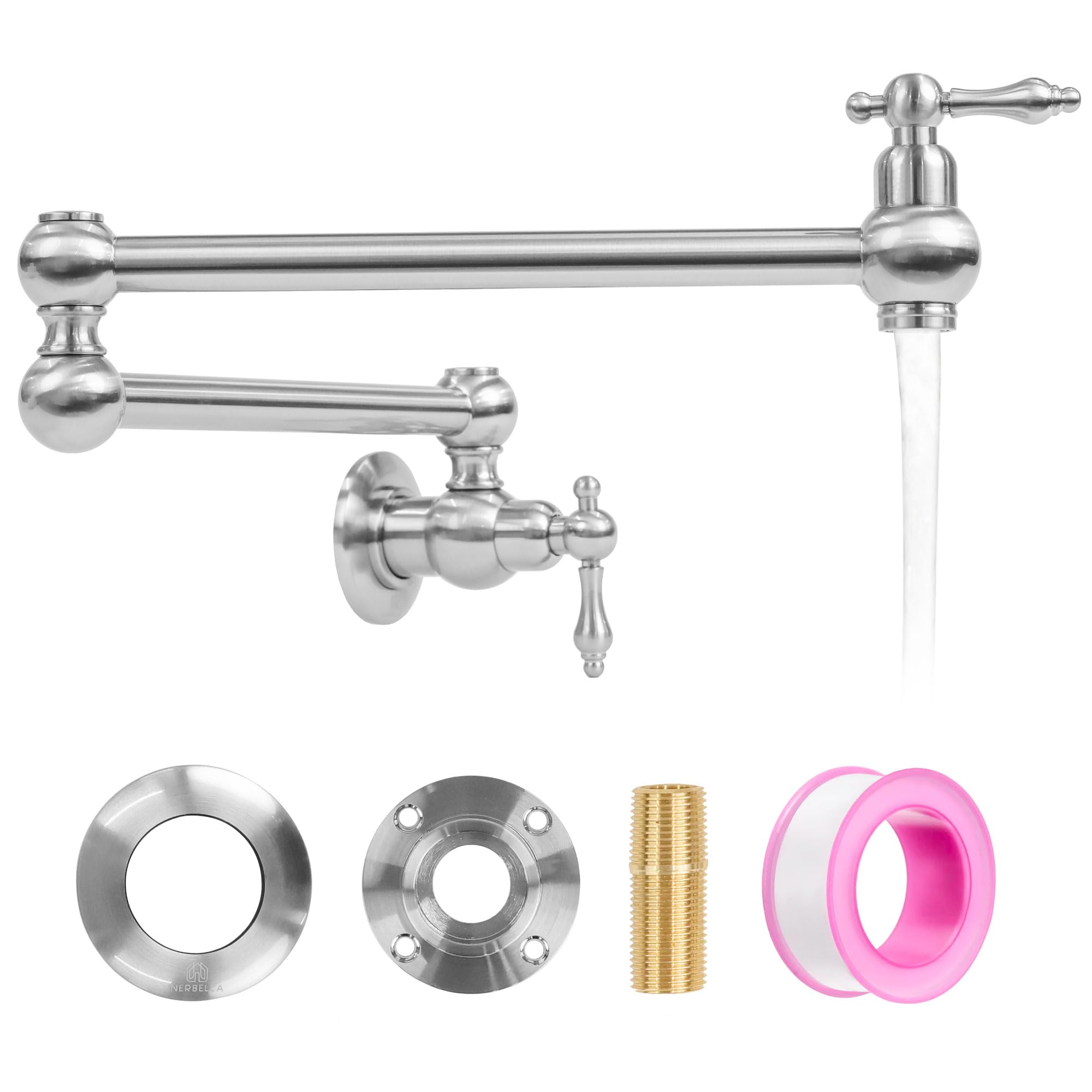 Wall Mount Black Pot Filler Faucet - 24