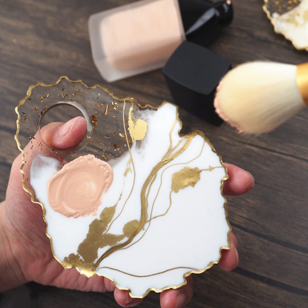 Premium Resin Silicone Makeup Palette Molds - DIY Artist Paint Palette & Agate Coaster Silicone Molds for Epoxy Resin Crafts, Nail Art Polish Holder - Perfect for Makeup Artists, Nail Technicians & Resin Art Projects