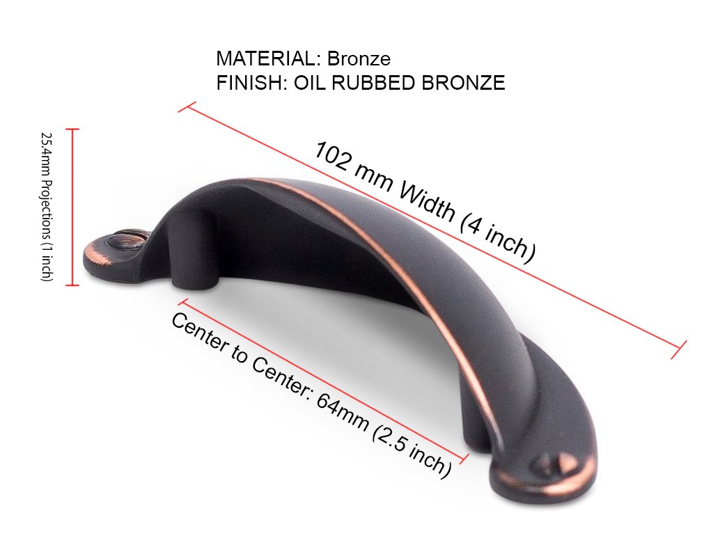 Oil Rubbed Bronze Cabinet Pulls 25-Pack - 2.5
