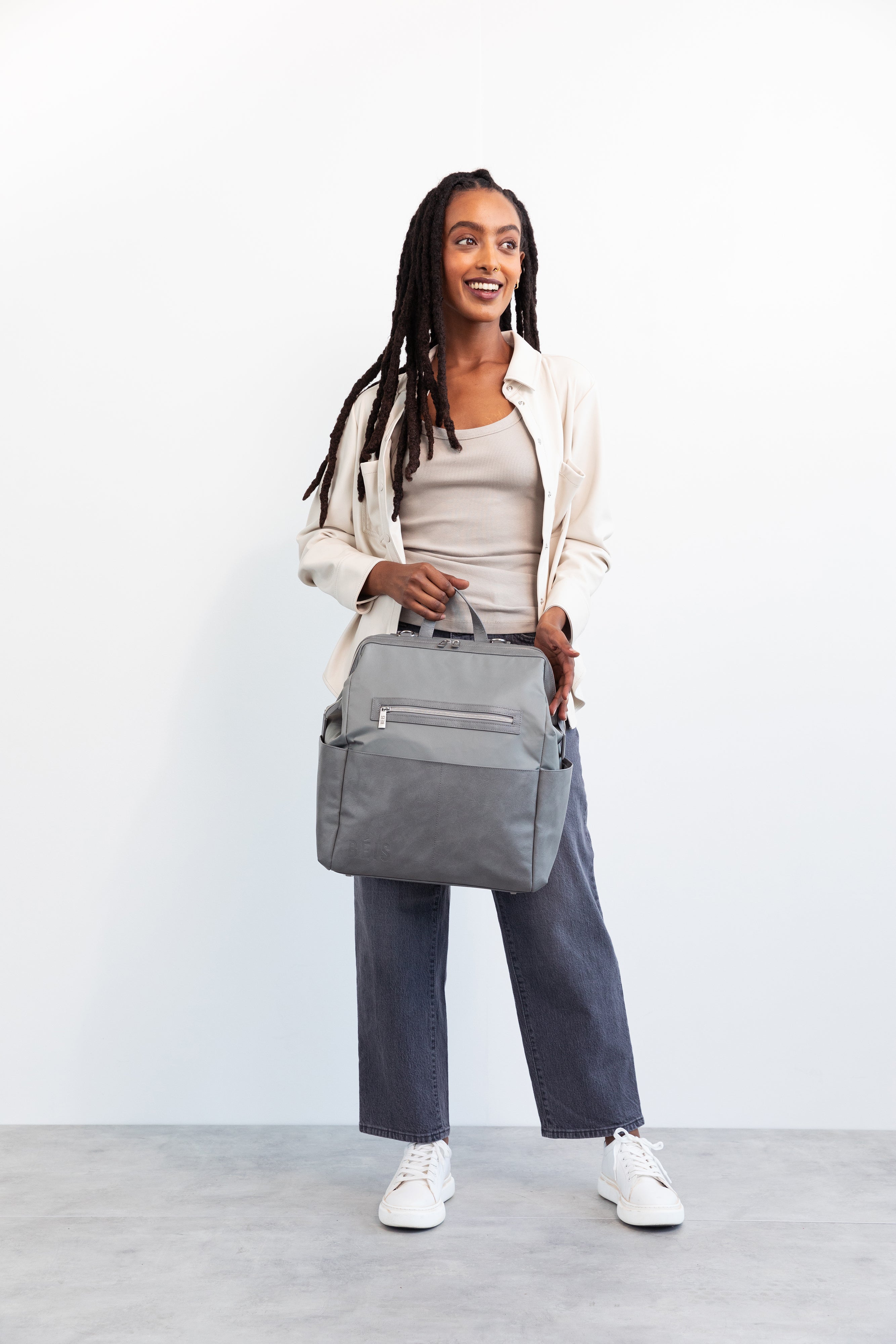Premium Grey Diaper Backpack - Stylish & Spacious Baby Essentials Bag for Parents - Perfect for Travel, Daycare & On-the-Go Parenting