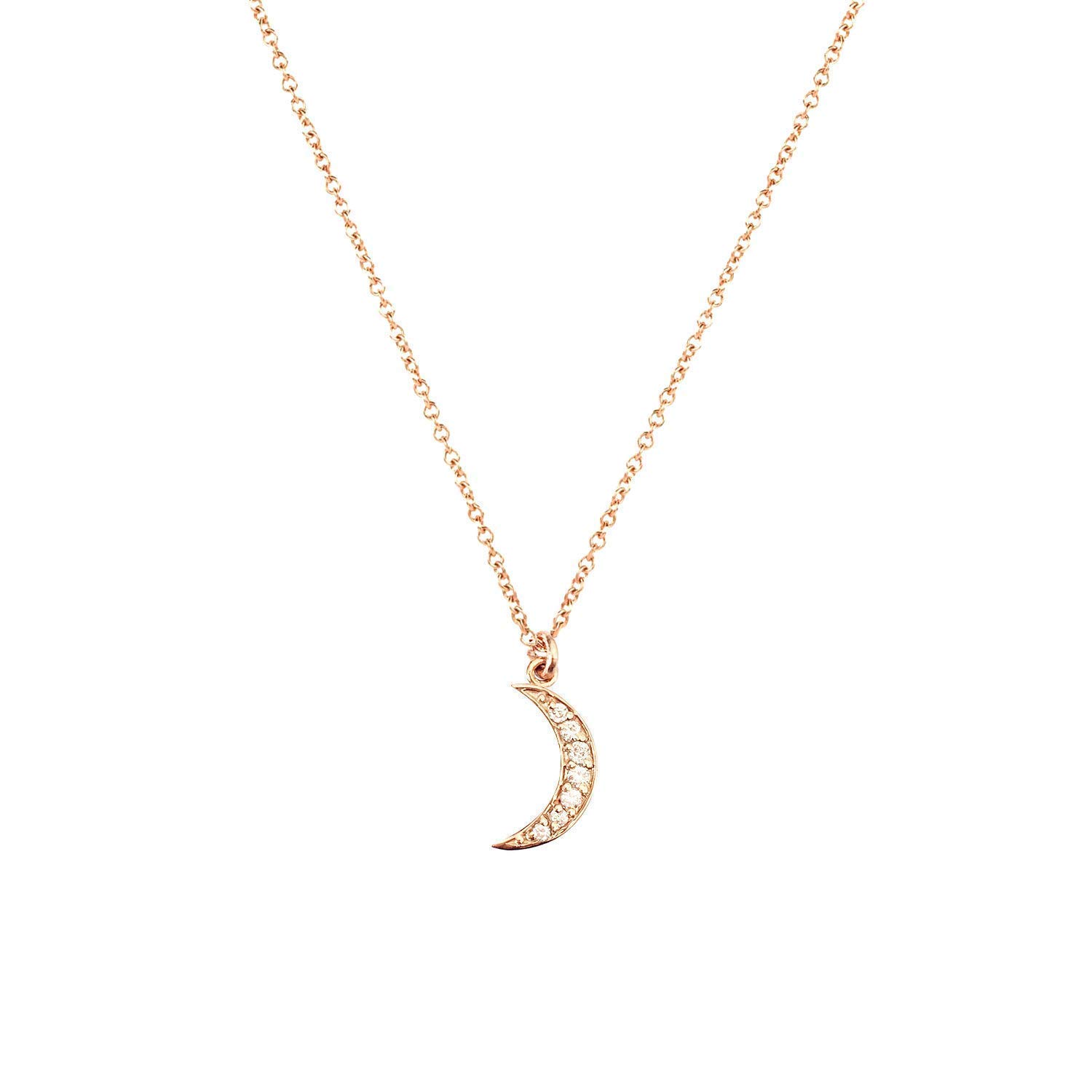 14K Gold Diamond Moon Necklace for Women - Dainty & Elegant Moon Pendant Jewelry - Perfect for Gifts, Anniversaries, and Everyday Wear