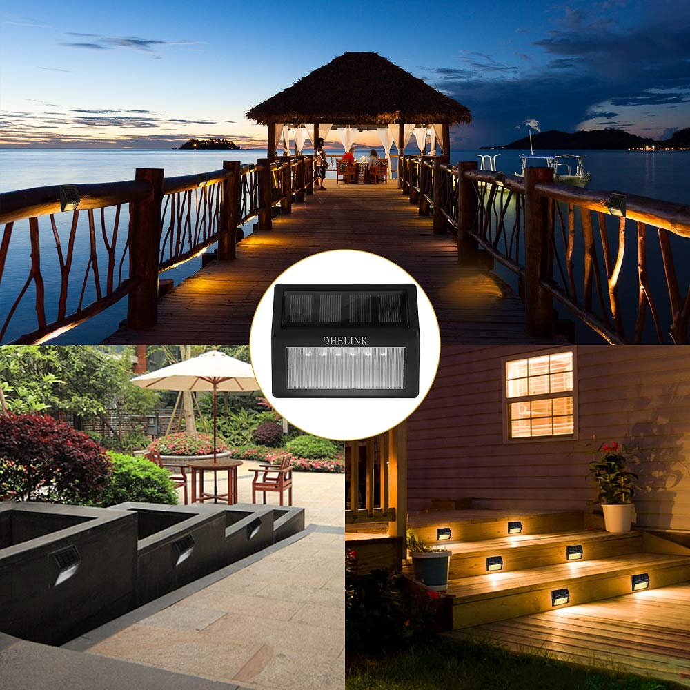 8 Pack Outdoor Solar Deck Lights - Waterproof LED Solar Step Lights with Auto On/Off, Warm White Lighting for Decks, Steps, Fence, Yard, Patio, Garden & Walkway - Perfect for Nighttime Safety and Landscape Decoration