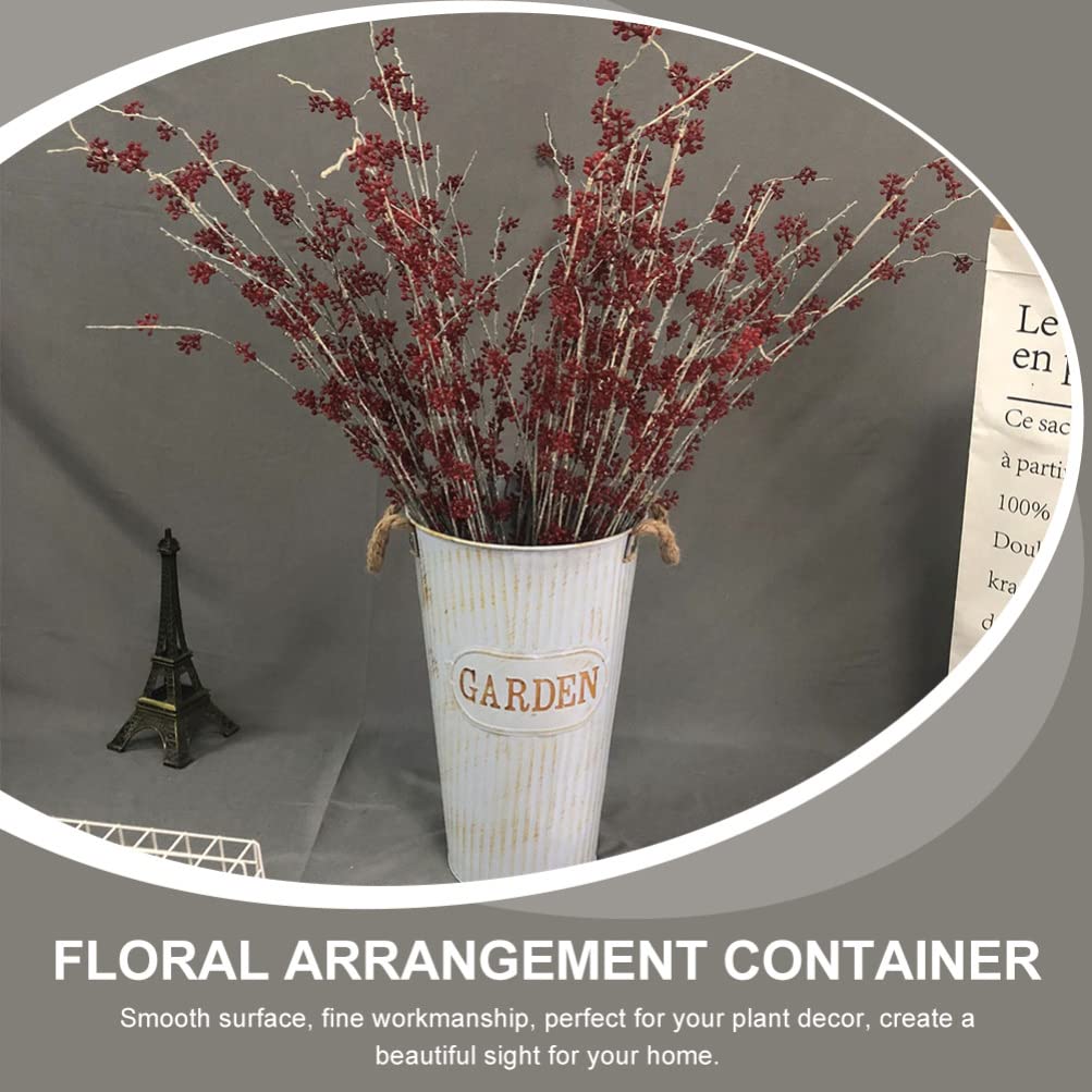 Cabilock Iron Flower Bucket Vase - Elegant Metal Floral Arrangement for Office Decor, Wedding Centerpieces & Home Decoration | Perfect for Table Settings, Gift Giving & Event Styling