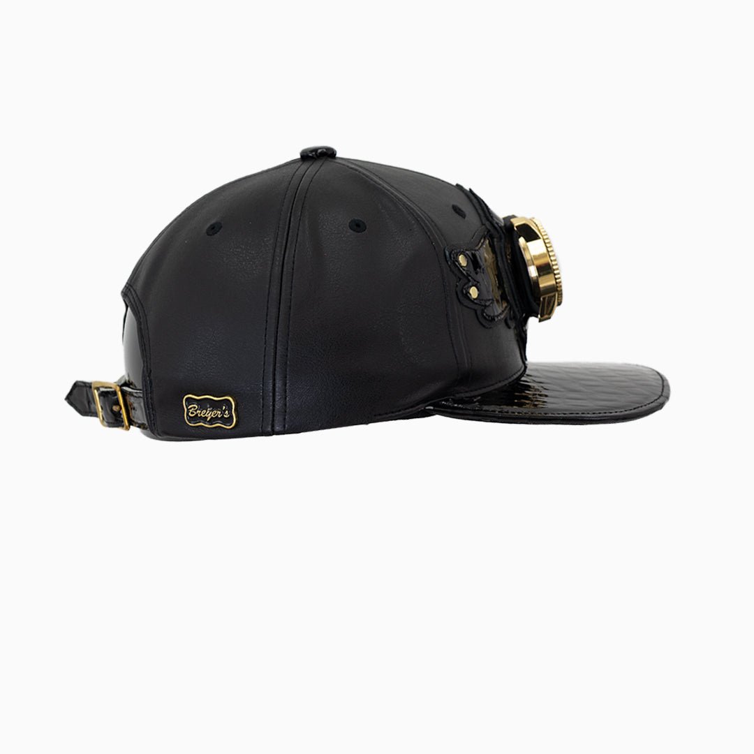 Breyer's Buck 50 Leather Watch Hat - Genuine Leather Adjustable Unisex Cap for Outdoor, Hunting, and Casual Wear