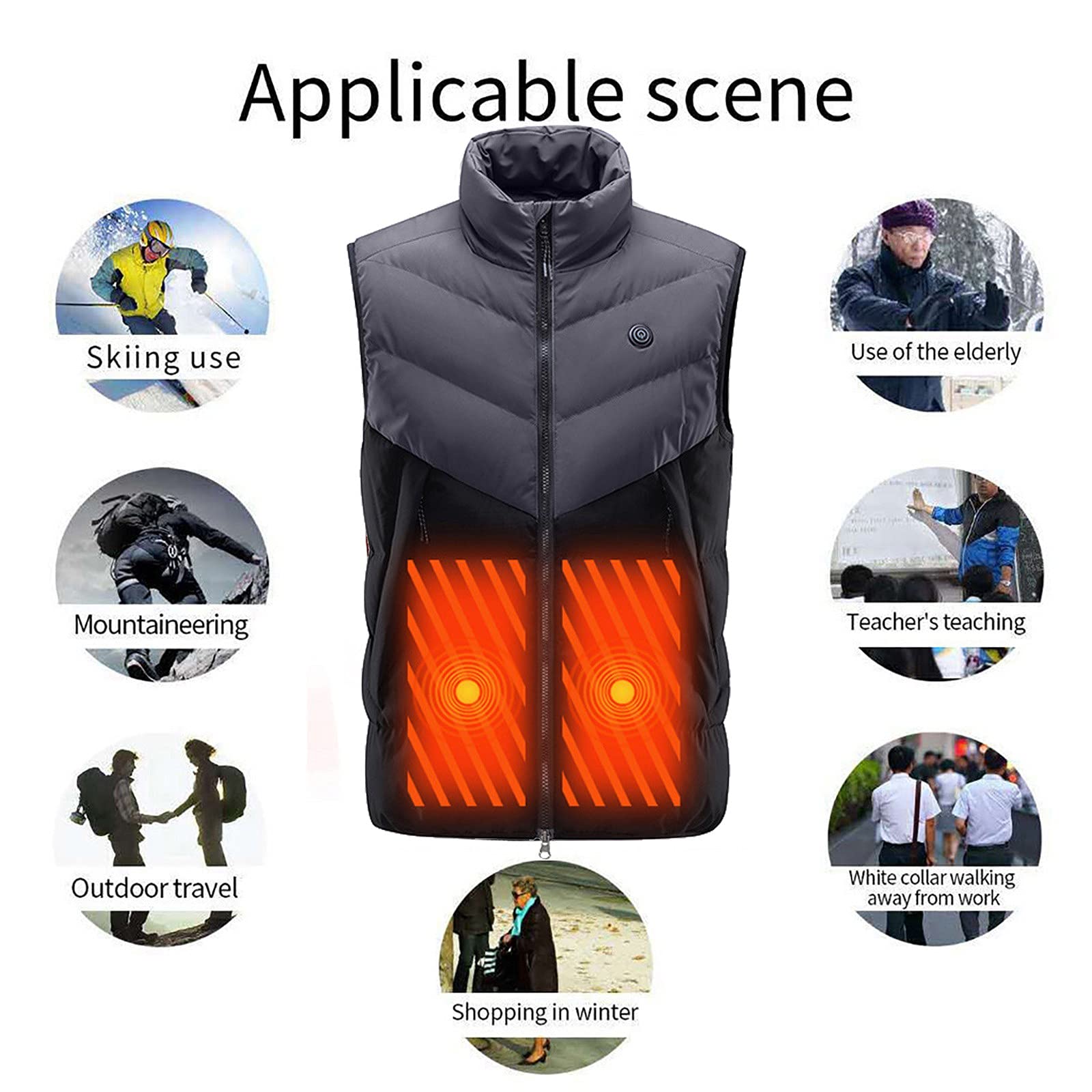 Lightweight USB Heated Vest for Women - Electric Heating Jacket with USB Charging for Outdoor Activities (Batteries Not Included) - Perfect for Hiking, Skiing, and Winter Sports