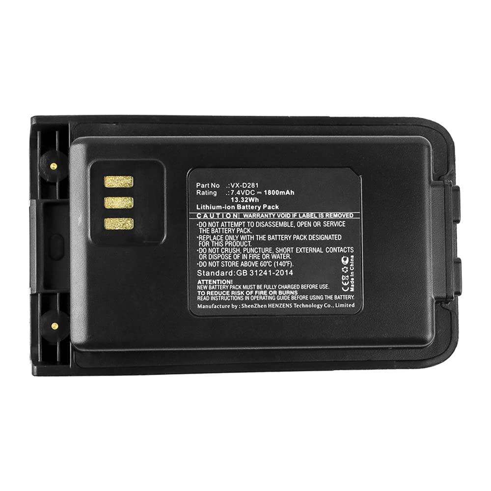 Synergy Digital 2-Way Radio Battery for Vertex VX-D281 - 1800mAh Li-ion Replacement Battery (7.4V) | Long-Lasting Power for Construction, Security & Outdoor Adventures