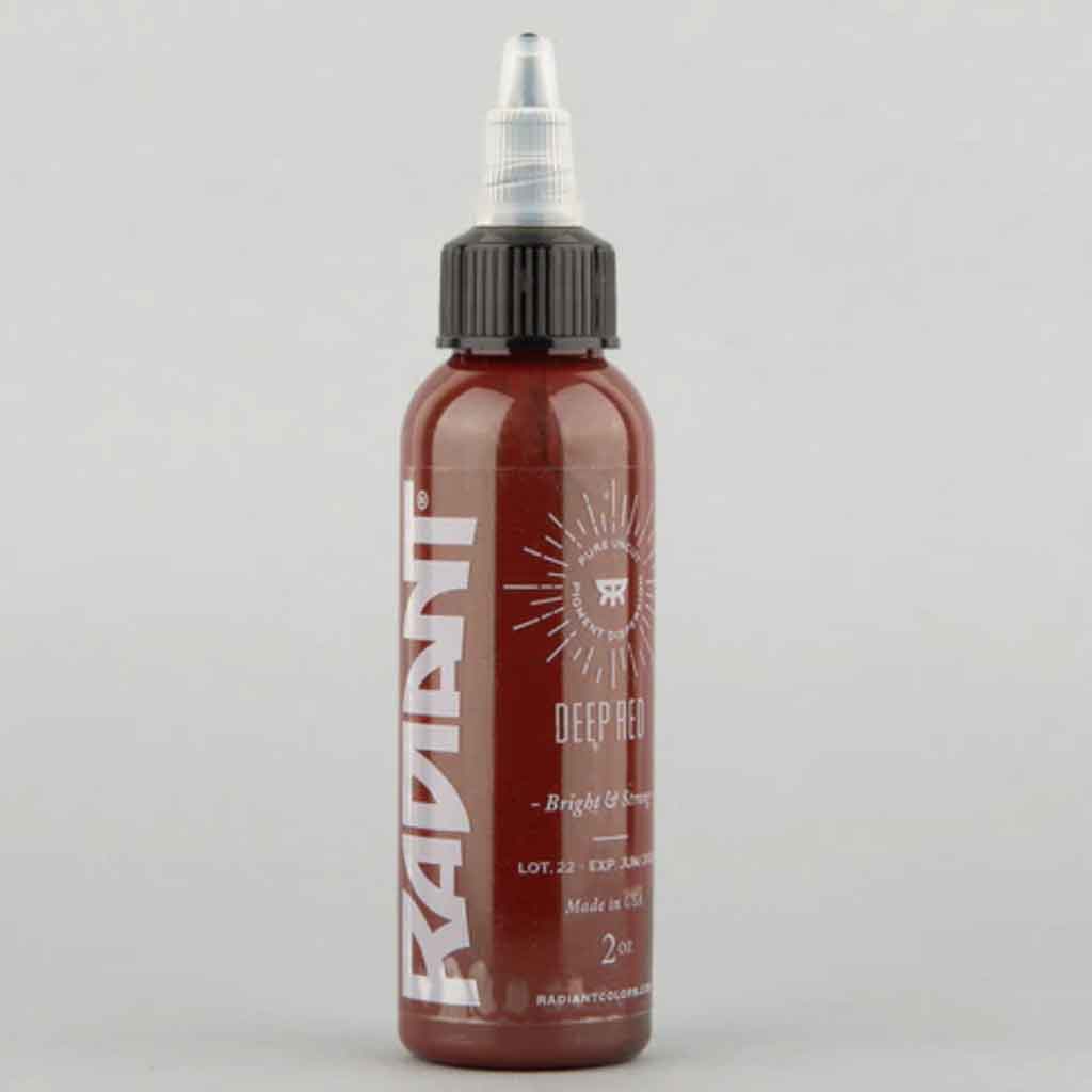 Premium Deep Red Radiant Tattoo Ink - 1 oz Bottle for Professional Tattoo Artists | Vibrant & Long-Lasting Color | Ideal for Sleeves, Portraits & Custom Designs