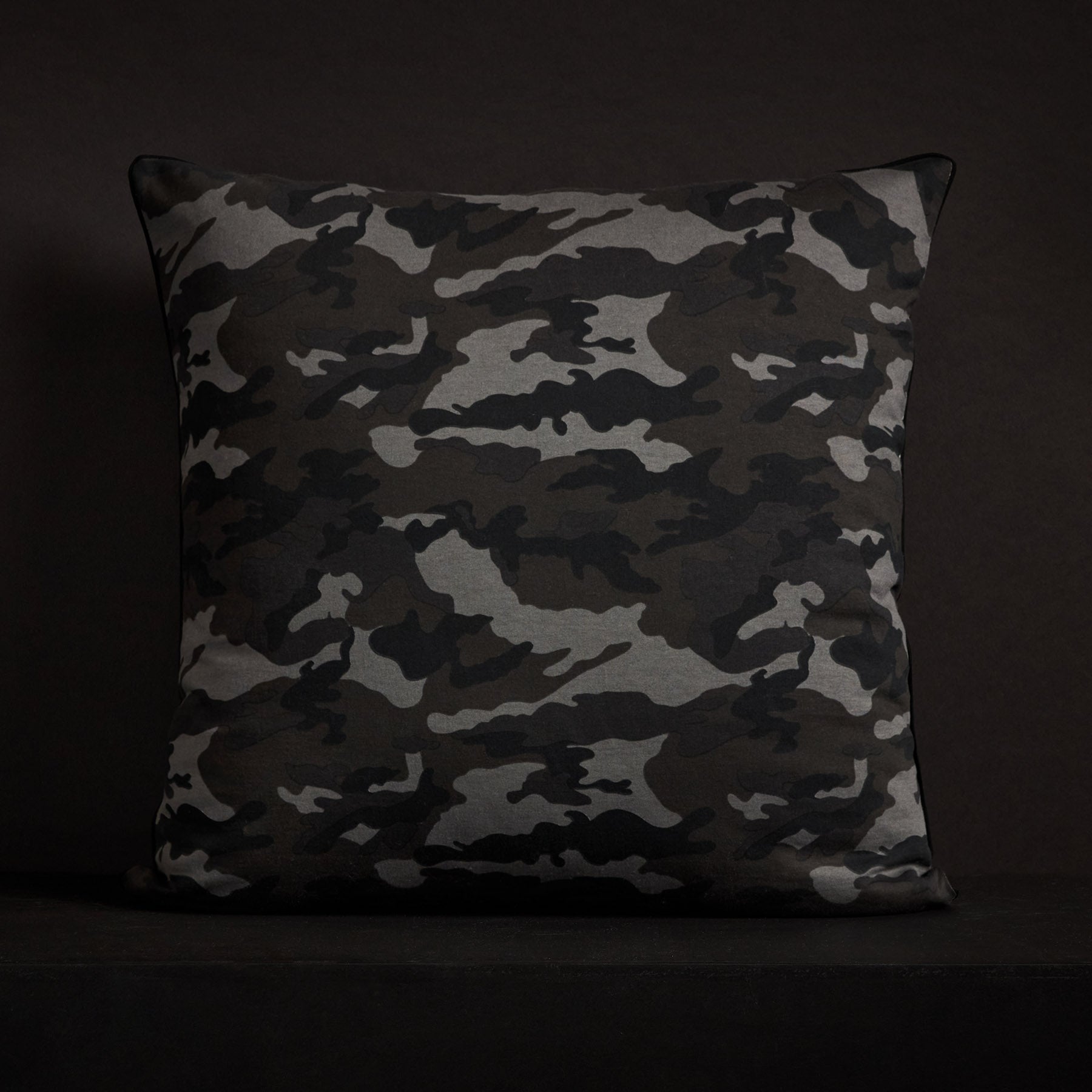 Camo Throw Pillow with Piping - Night Camo Design for Home Decor | Cozy Sofa & Bed Accent Pillow for Living Room, Bedroom, or Cabin