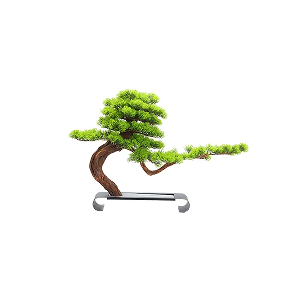 Artificial Bonsai Tree - Realistic Simulation Pine Bonsai for Desktop, Office & Home Decor - Zen Fake Tree Indoor Plants for Porch, Living Room & Workspace - Low Maintenance Green Decor (Size A)