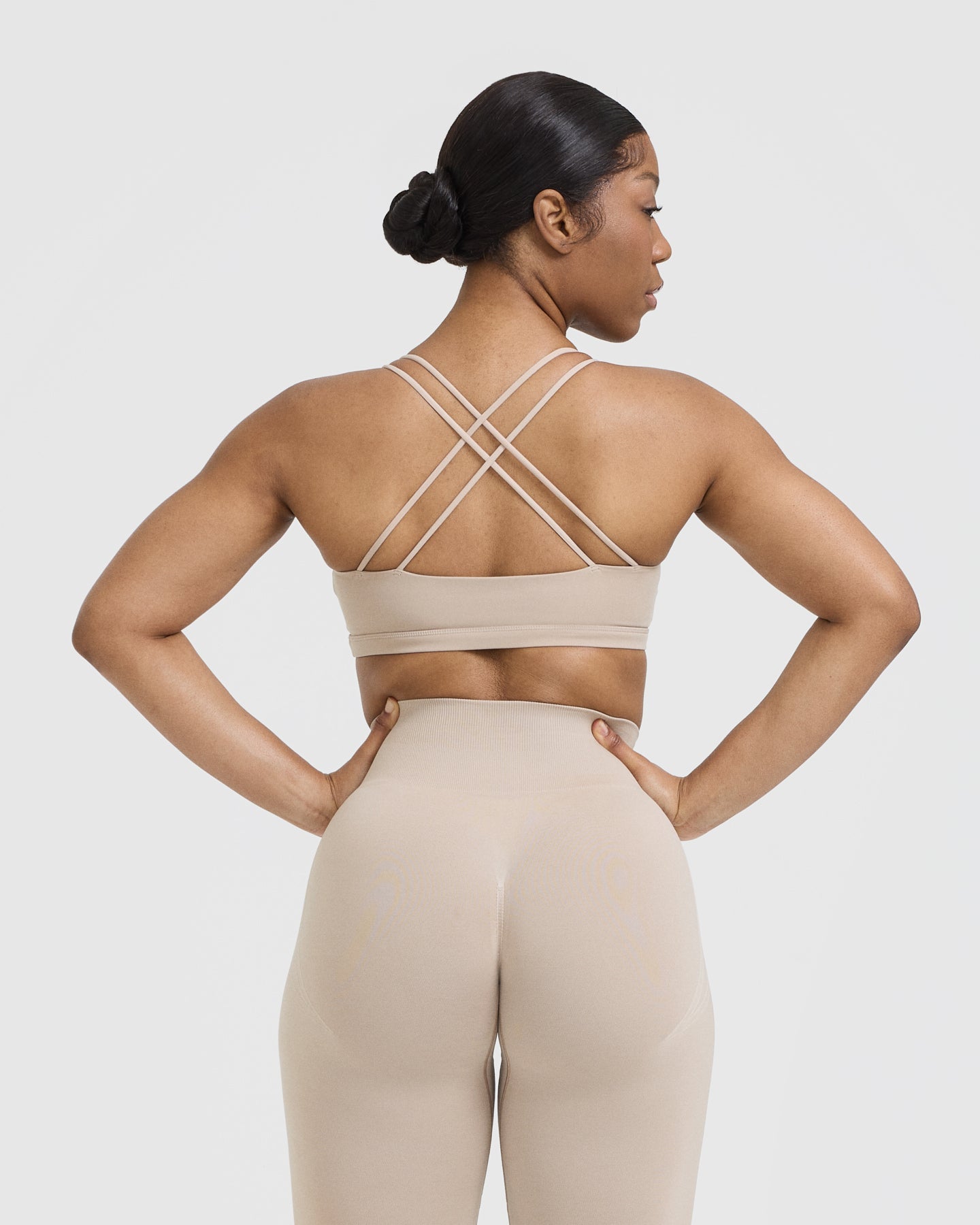 Everyday Comfort Cross Over Bralette in Mushroom Brown | Soft Wireless Bra for Yoga, Lounge & Sleep | Women's Seamless Bralette Top