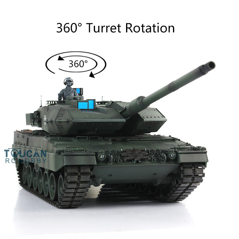 2.4GHz 1/16 Heng Long TK7.0 Leopard 2A6 RTR Remote Control RC Tank with 360° Rotating Turret, Infrared Battle System & Smoke Effects - Perfect for Military Enthusiasts, Collectors and Outdoor RC Battles
