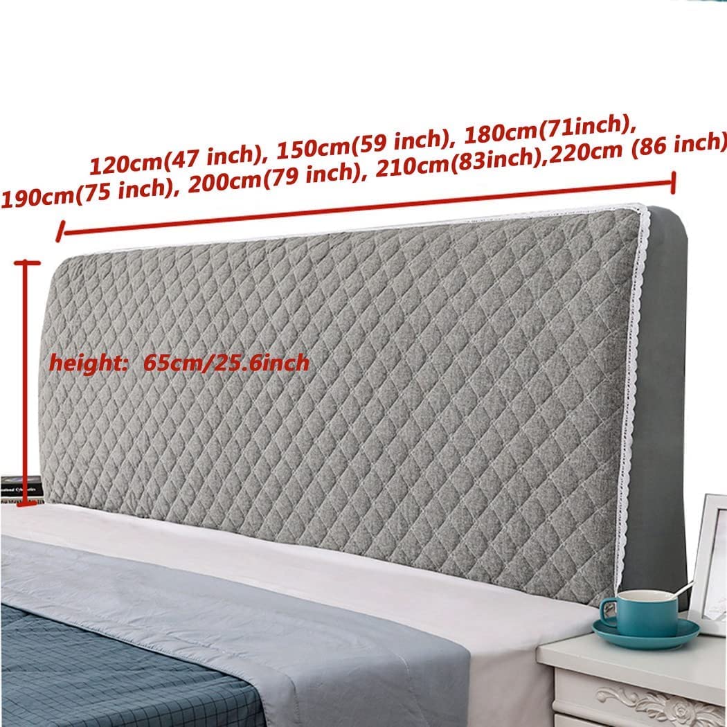 Quilted Headboard Slipcover for King, Queen, Full & Twin Beds - Dustproof Elastic Protective Cover (White, 200cm) - Perfect for Bedroom Decor & Mattress Protection