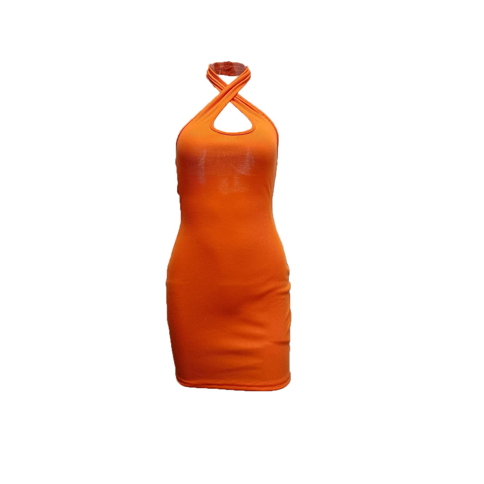 Women's Mini Summer Beach Dress - Sleeveless Criss Cross Halter Neck Club Dress with Cut Out Design | Perfect for Beach Vacations, Pool Parties & Night Out Clubbing