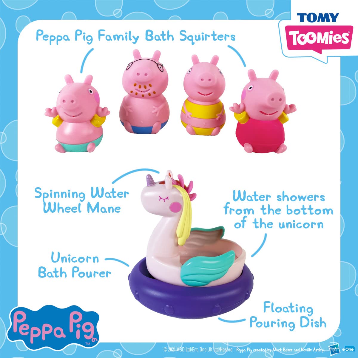 Peppa Pig E73319 Bath Toys for Kids - Colorful, Fun & Safe Bathtub Playtime for Toddlers & Children - Perfect for Bath Time, Pool, and Water Play Activities