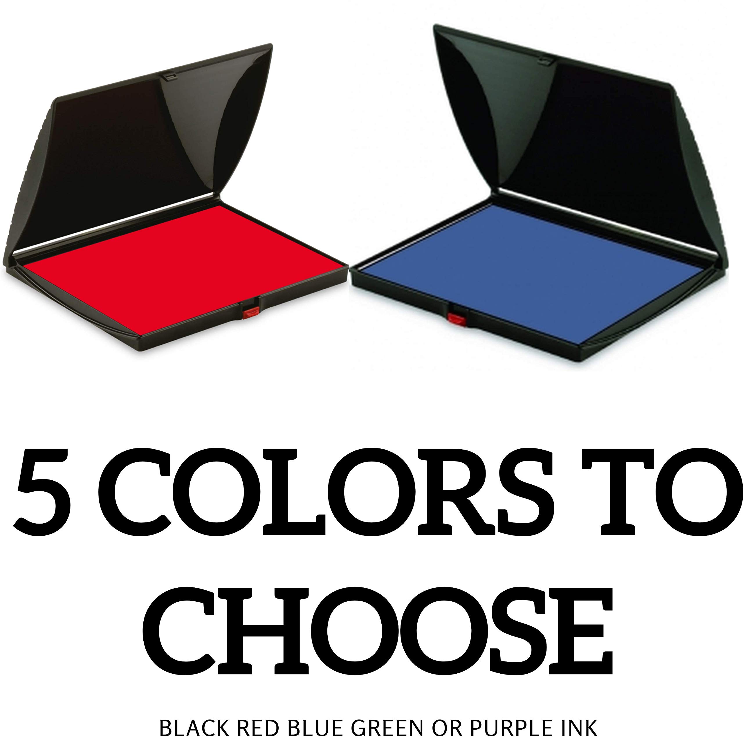 Premium Wood Handle Stamp Ink Pad - Black, Red, Blue Ink for Crafting, Scrapbooking & DIY Projects | Non-Toxic, Quick-Drying for Paper, Fabric & Wood Stamping