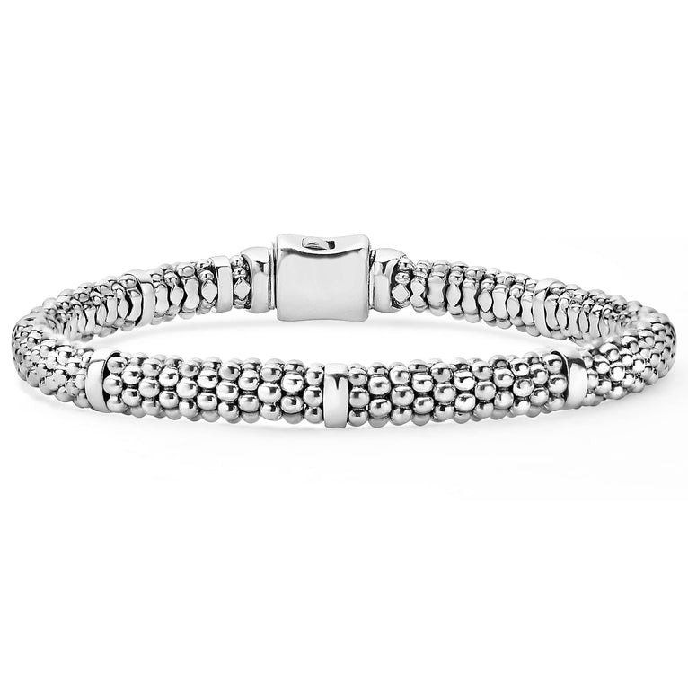 Elegant 6mm Silver Caviar Beaded Bracelet for Women - Perfect for Parties, Weddings & Everyday Wear