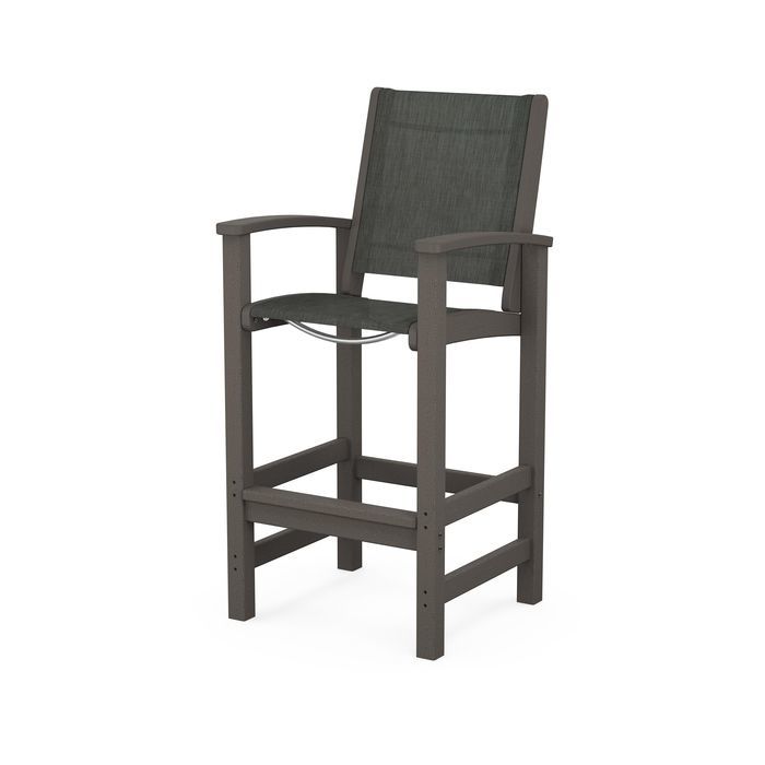 POLYWOOD Coastal Bar Chair - Outdoor & Indoor Bar Stool, Weather-Resistant, Durable, Comfortable - Perfect for Patio, Deck, Kitchen, and Poolside Use