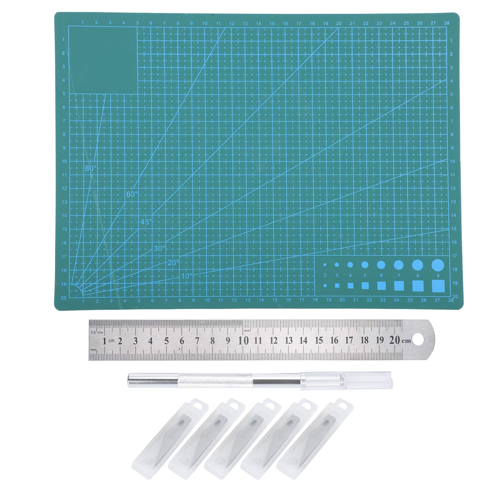 Premium PVC & Aluminum Cutting Mat with Engraving Scale - Self-Healing Craft Mat for Writing, Painting & Drafting - Perfect for Artists, Designers & DIY Projects