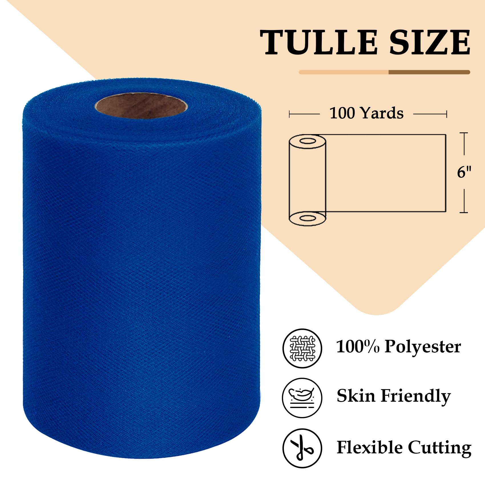 Royal Blue Tulle Fabric Roll 6