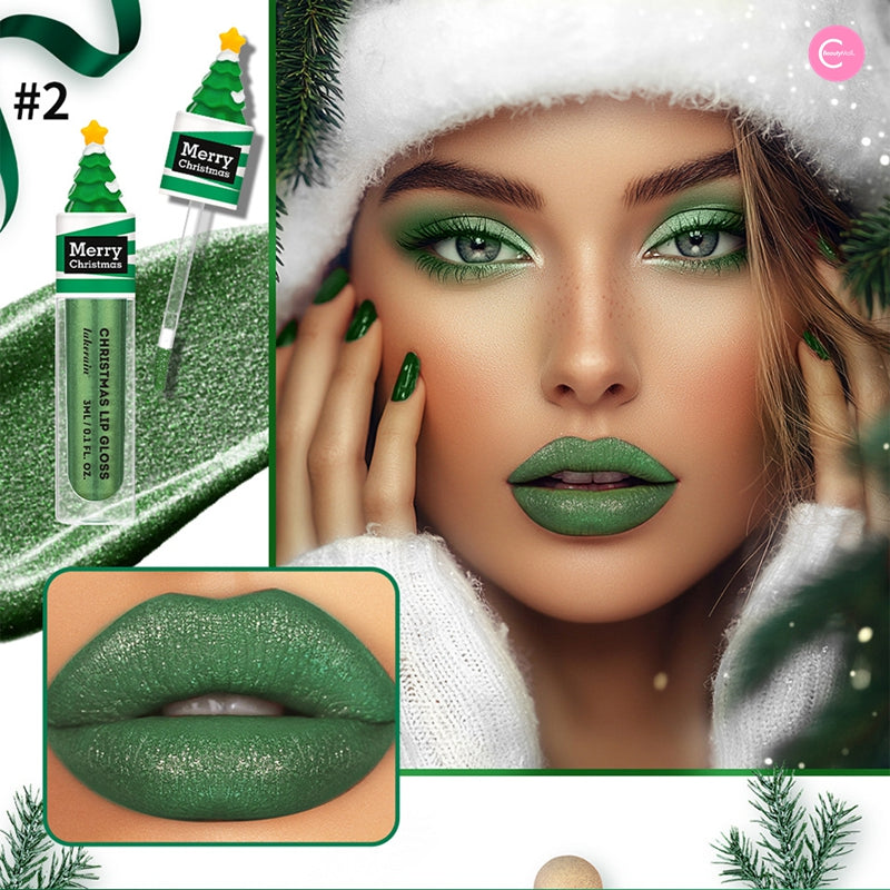 LAKERAIN Christmas Lip Gloss Set - 6 Pack Shimmer Lip Gloss for Holiday Parties, Gifts & Festive Makeup Looks