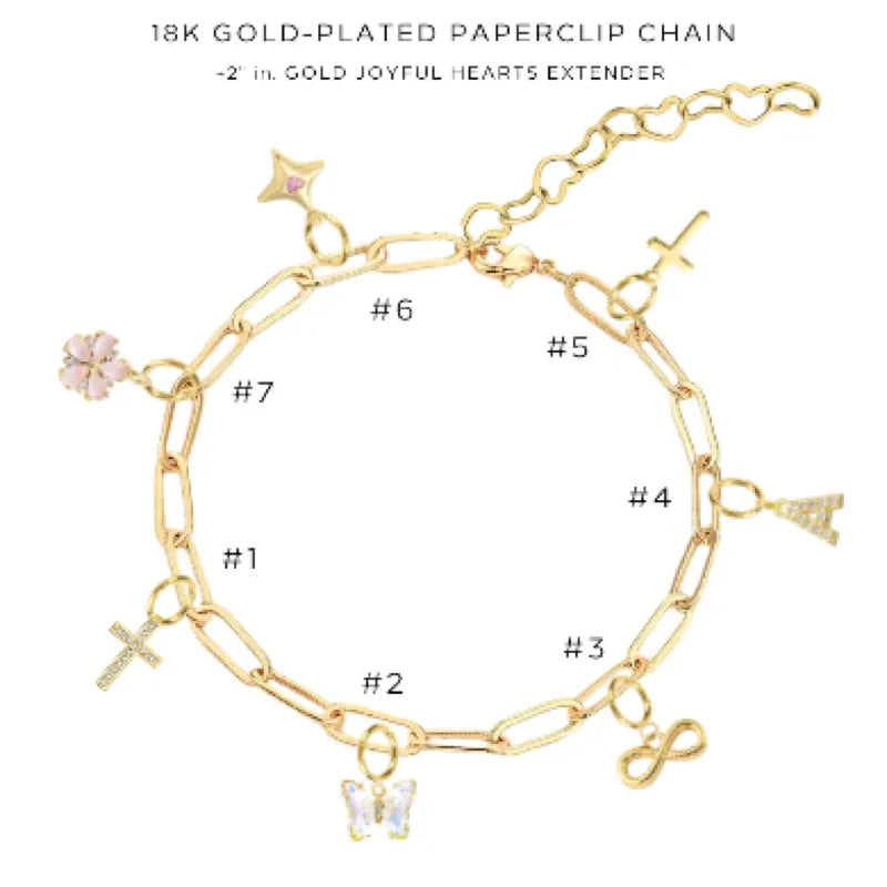 Elegant Charm Bracelet with Assorted Charms - Perfect for Gifts, Parties & Everyday Wear | $56.00