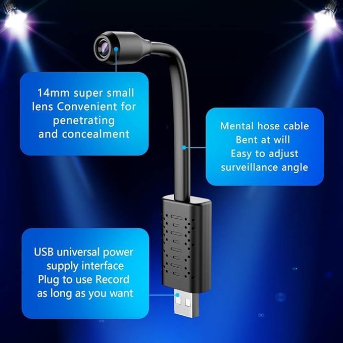1080P Flexible Neck Wireless Security Camera with Motion Detection - Indoor/Outdoor Wi-Fi Surveillance for Home, Office & Baby Monitoring | Night Vision, Live View & Mobile Alerts