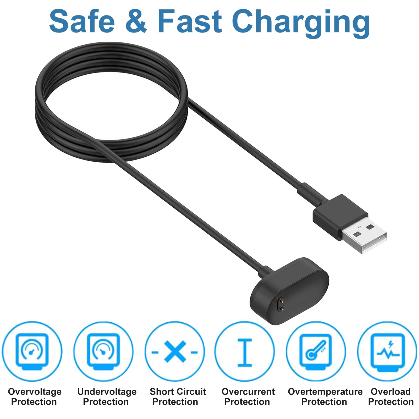 Original Fitbit Inspire & Inspire HR Replacement Charger - USB Charging Cable Compatible with Fitbit Inspire/Inspire HR Fitness Trackers (Black) - Perfect for Home, Gym & Travel Use
