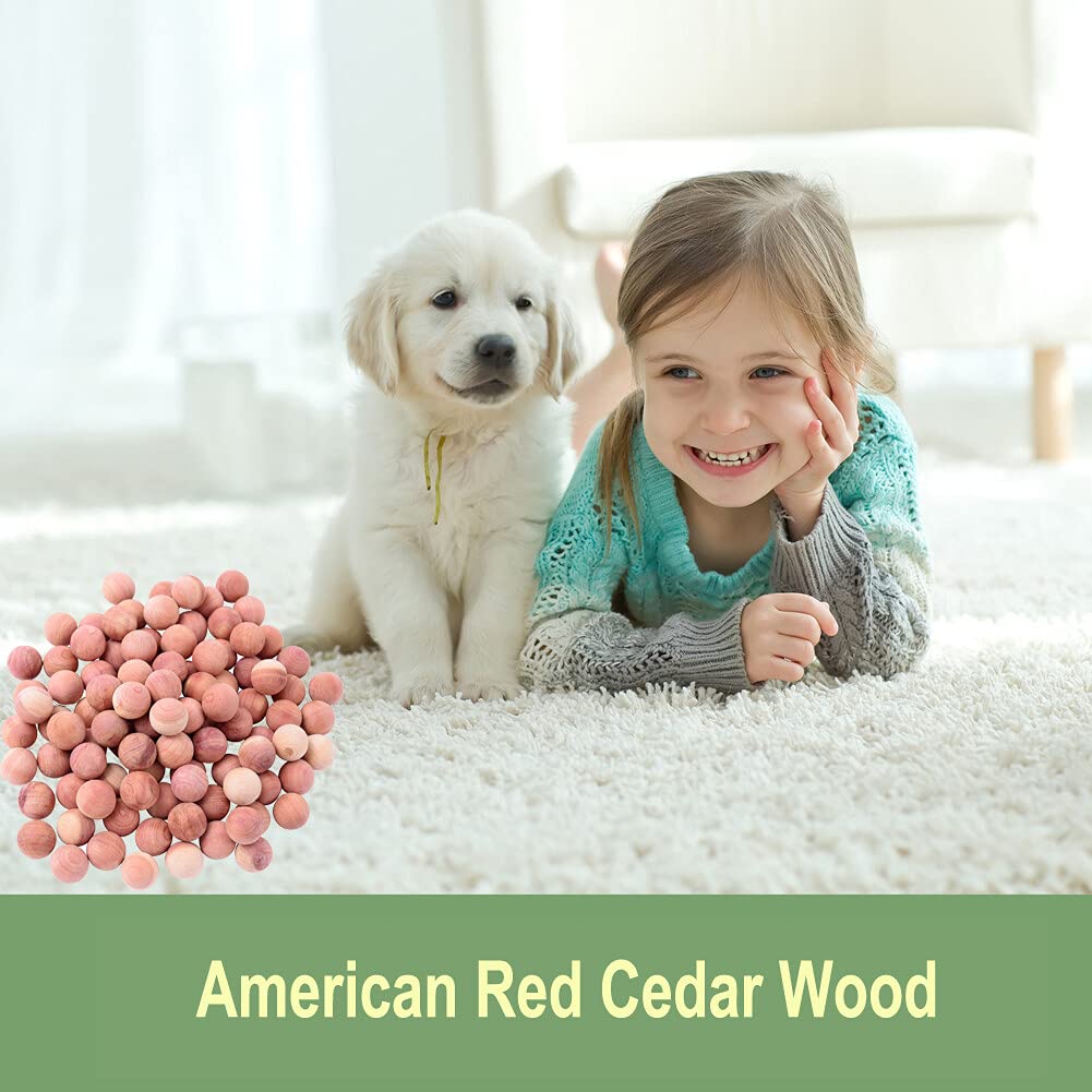100% Natural Cedar Balls for Clothes Storage - 100 Pack Red Cedar Wood Moth Repellent Balls for Closet, Drawer & Wardrobe Protection with 3 Premium Satin Bags - Perfect for Seasonal Clothing Storage & Fragrant Closet Freshener