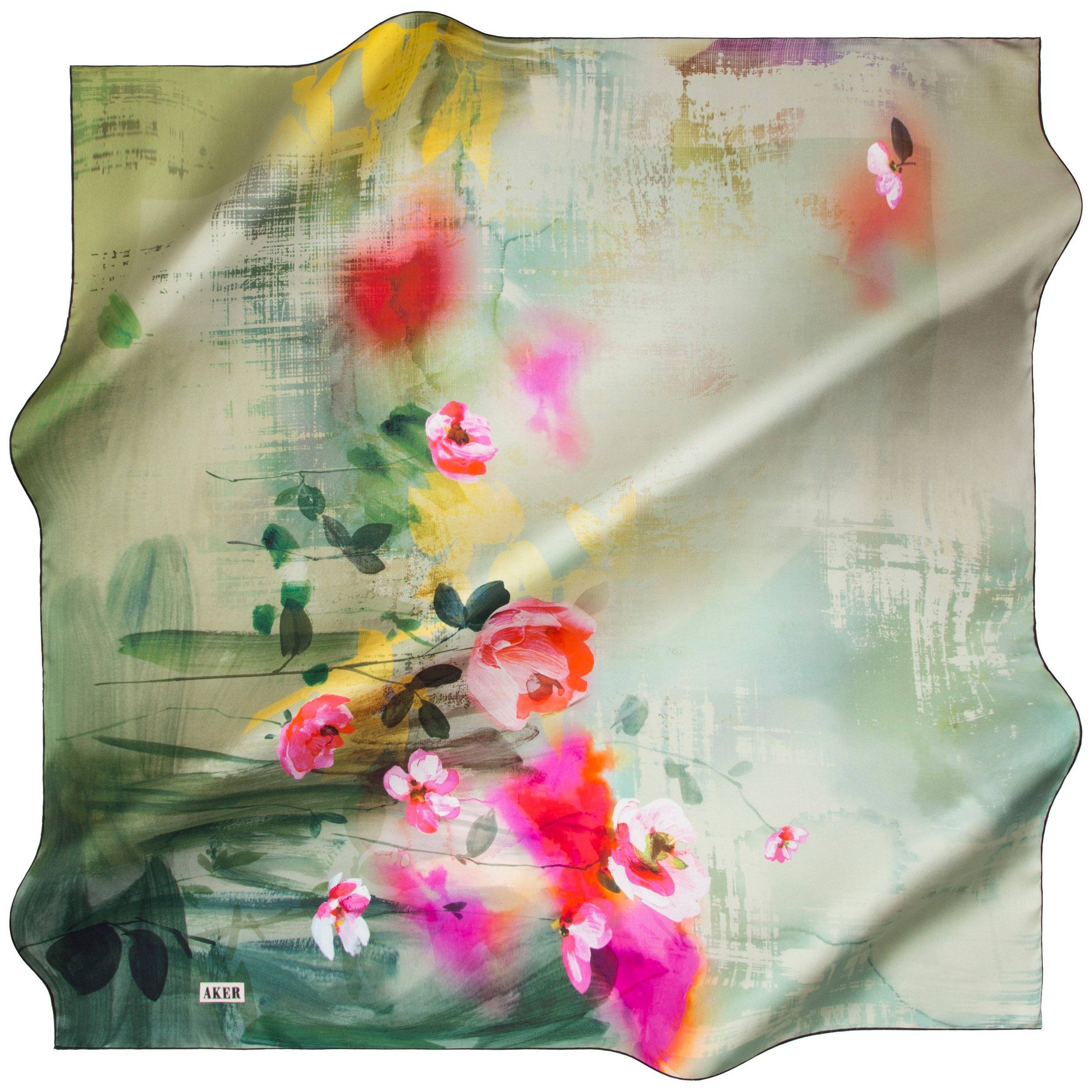 Aker No. 13 Watercolor Silk Hair Wrap - Soft & Luxurious Hair Turban for Women - Perfect for Shower, Spa, Sleep & Styling