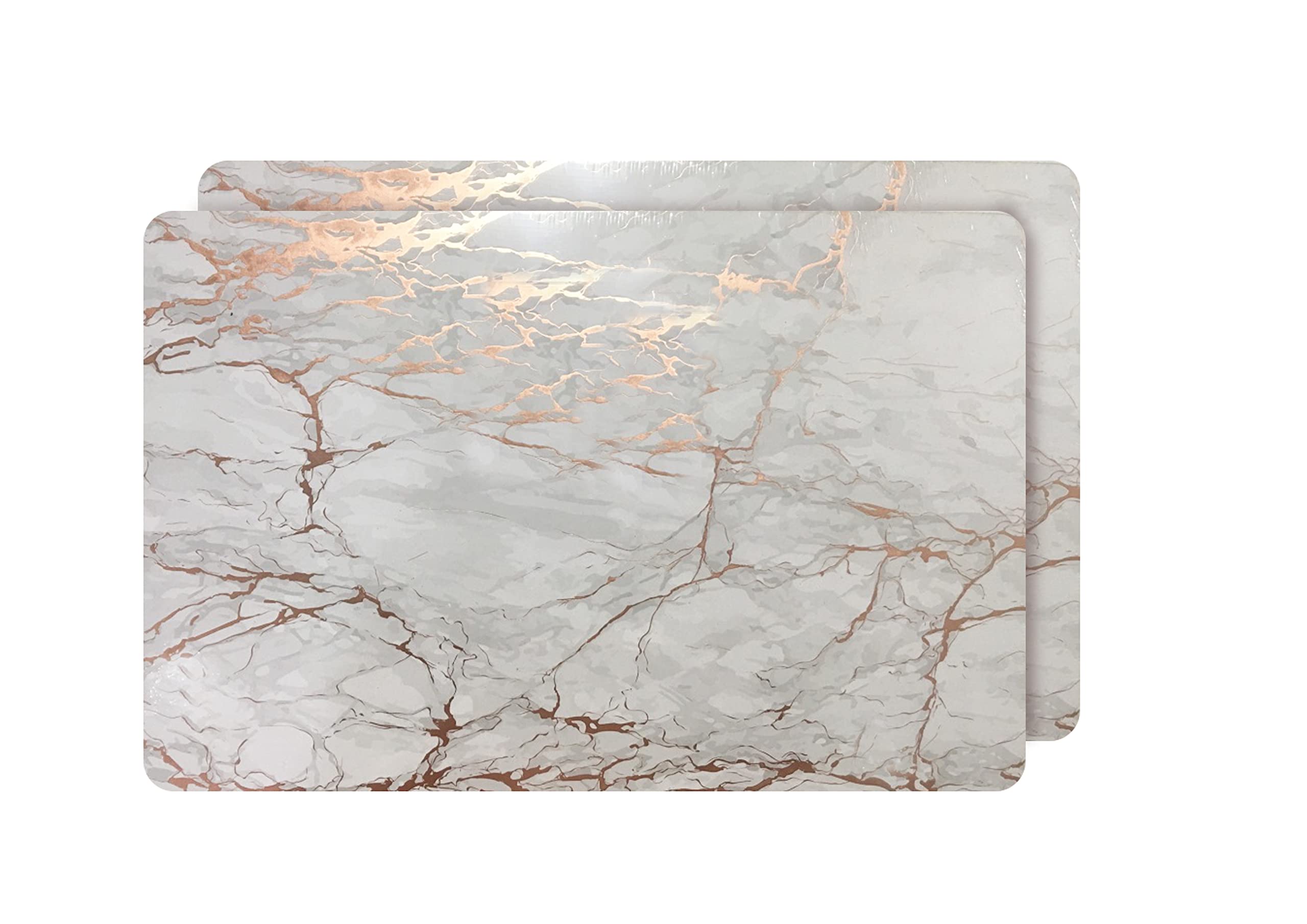 Elegant Rose Gold Marble Cork Placemats Set of 2 - 12