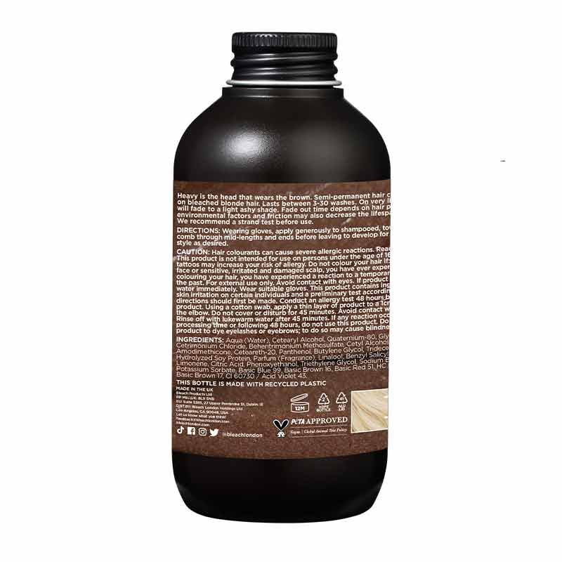 Bleach London Instant Coffee Super Cool Hair Dye - Semi-Permanent Vegan Hair Color for Vibrant Shades | Perfect for DIY Hair Coloring at Home & Creative Styling